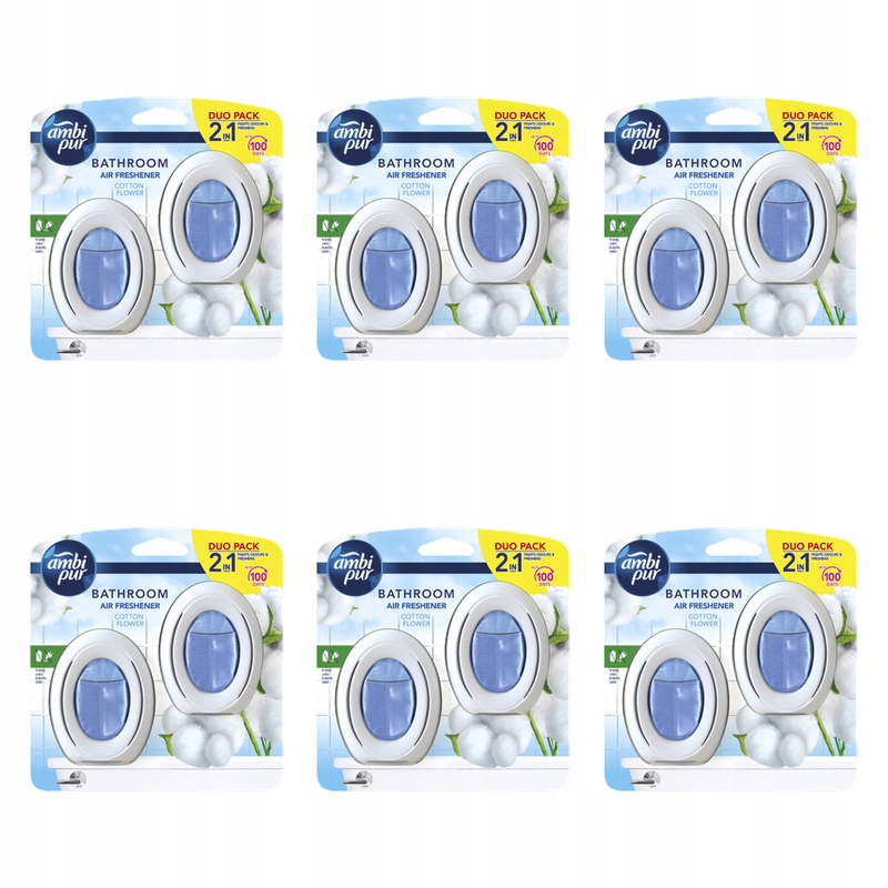 Ambi Pur Koupelna Cotton Fresh Difuzér pro osvěžovač vzduchu, 2x75 ml X6