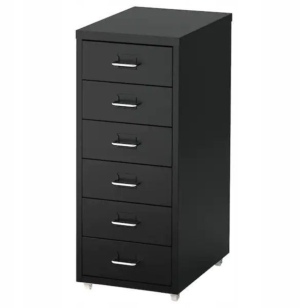 

Ikea Helmer Komoda na kółkach, Czarny 28x69 cm