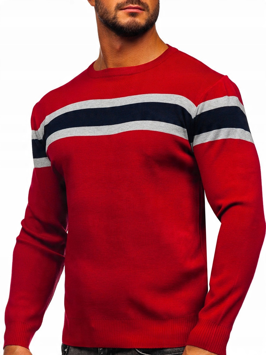 

Sweter Męski Klasyczny Czerwony H2108 Denley_l