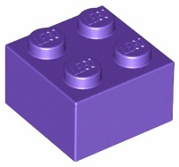 

lego klocek 2x2 Fioletowy Ciemny x 50 szt -3003
