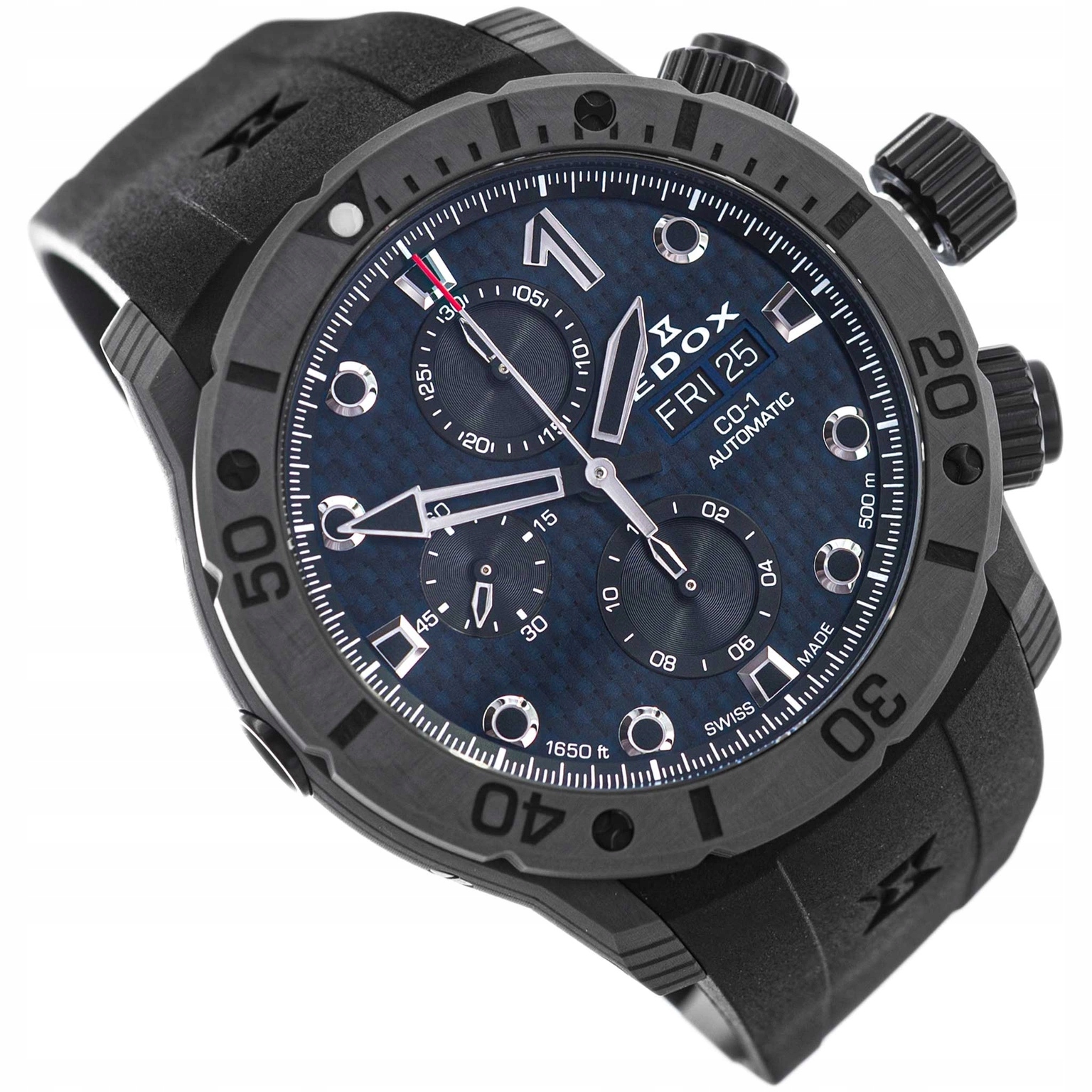 Pánské Hodinky Edox 01125 Clngn Bunn CO-1 Carbon Chronograph Automatic