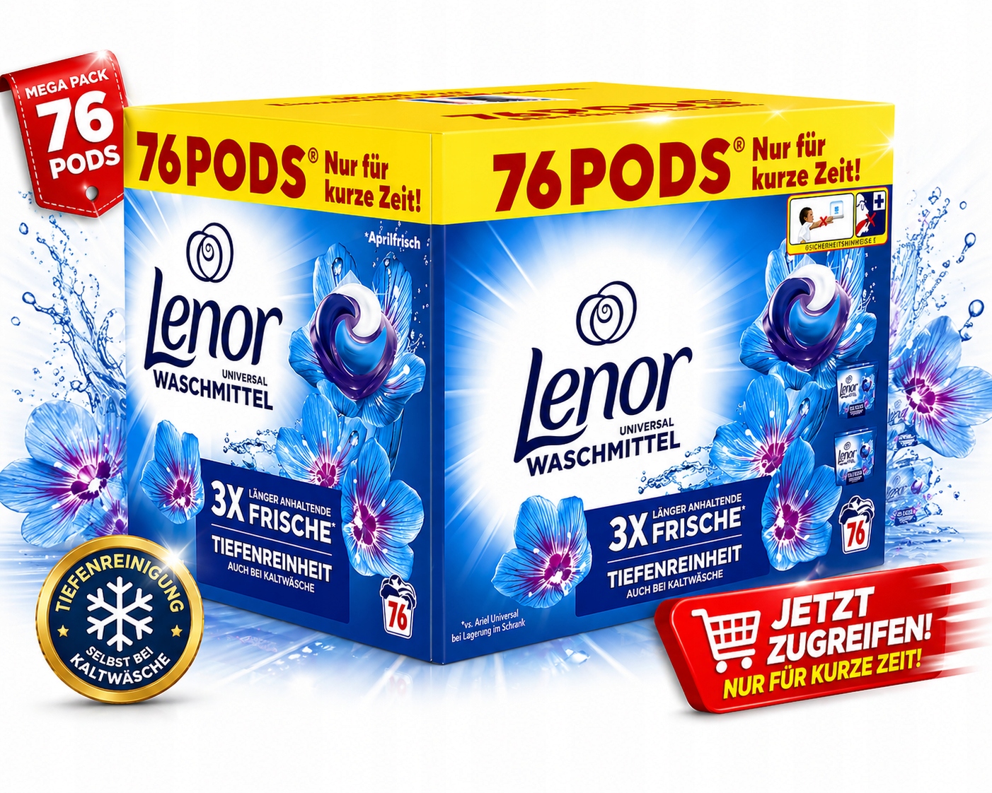Lenor Kapsle 3x Frische Aprilfrisch 76 ks