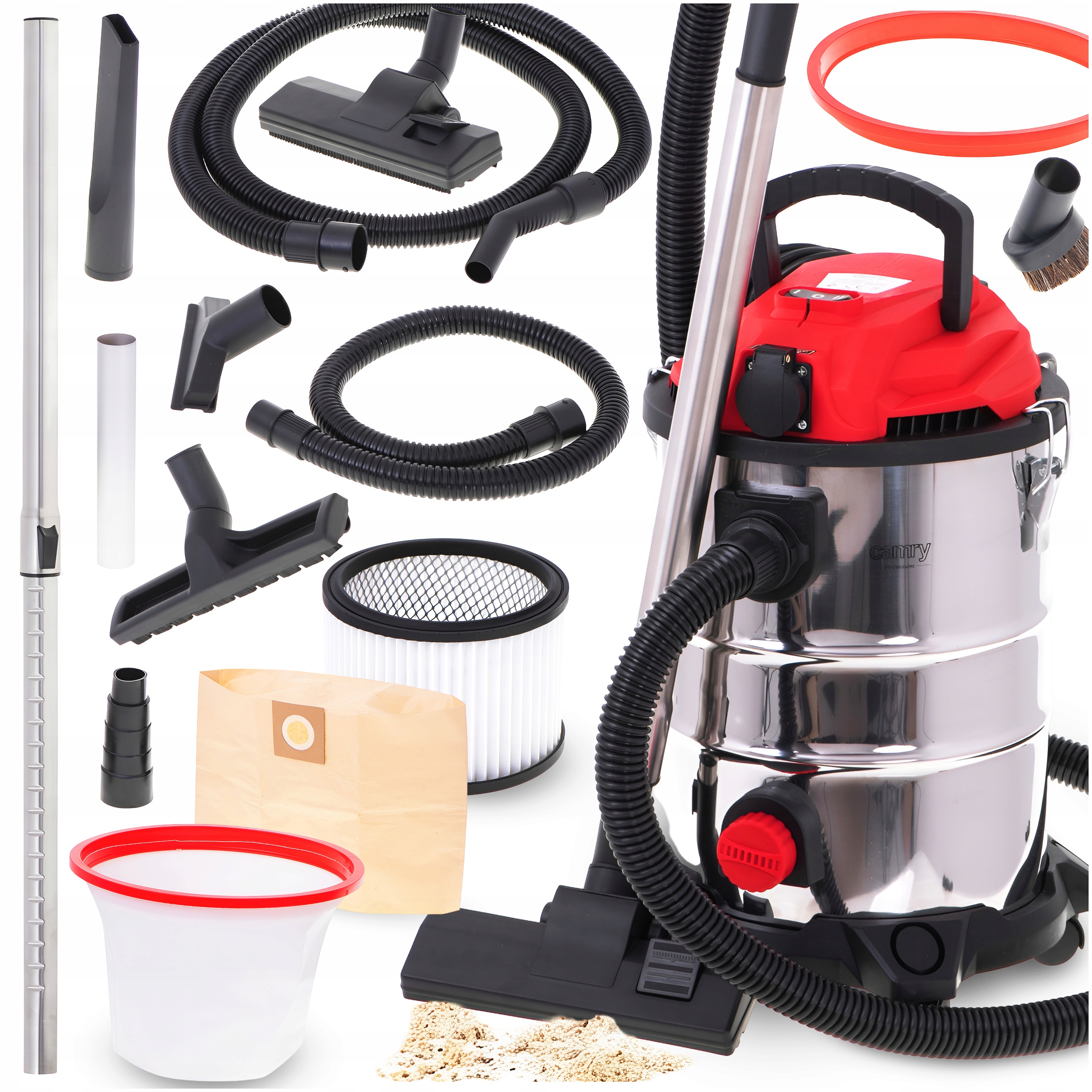 Odkurzacz Przemysłowy Na Sucho Mokro Bezworkowy Popiołu Uniwersalny 3400W