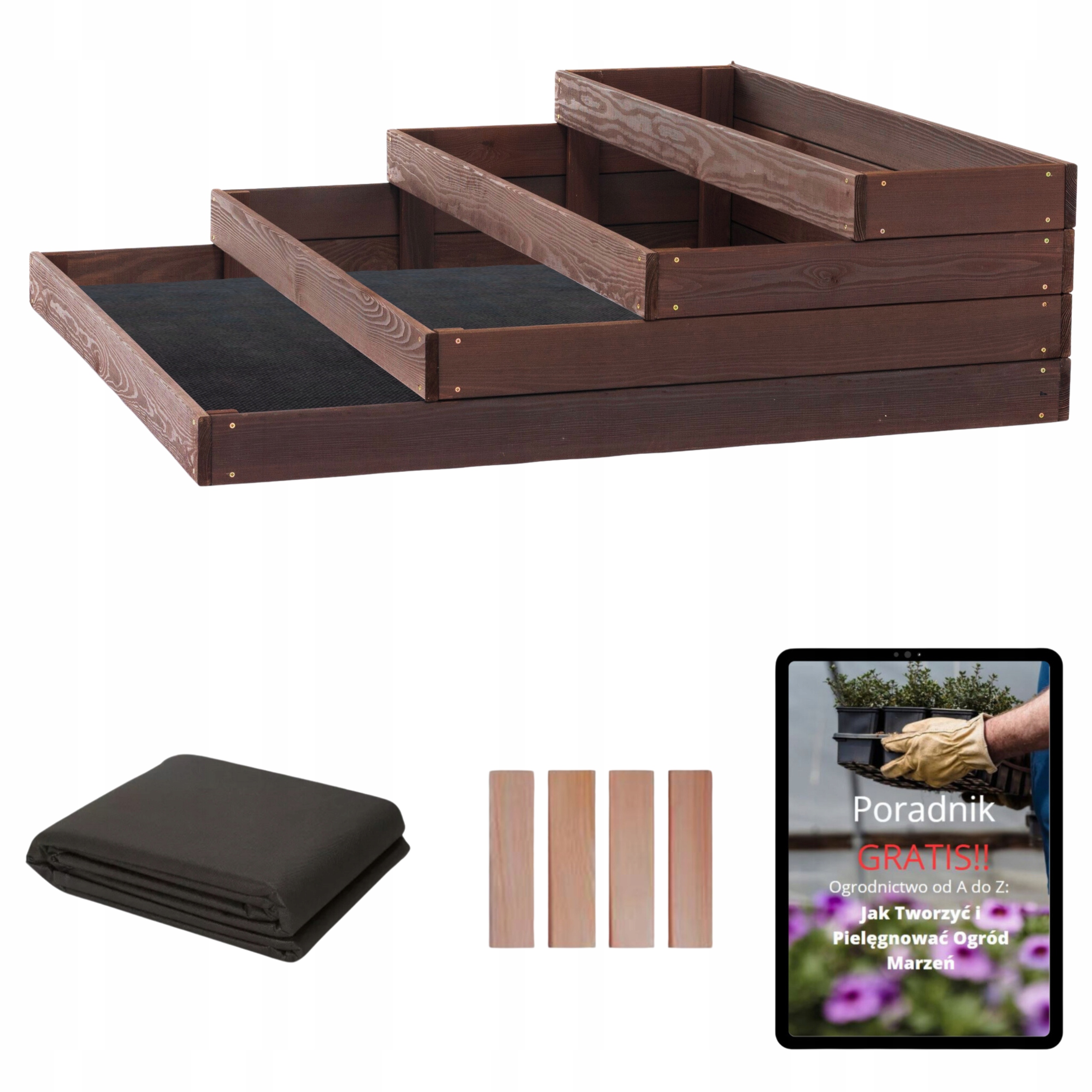 Warzywniak 4-PIĘTROWY Skrzynia Inspekt Ogrodowy Podwyższona Grządka 120x120