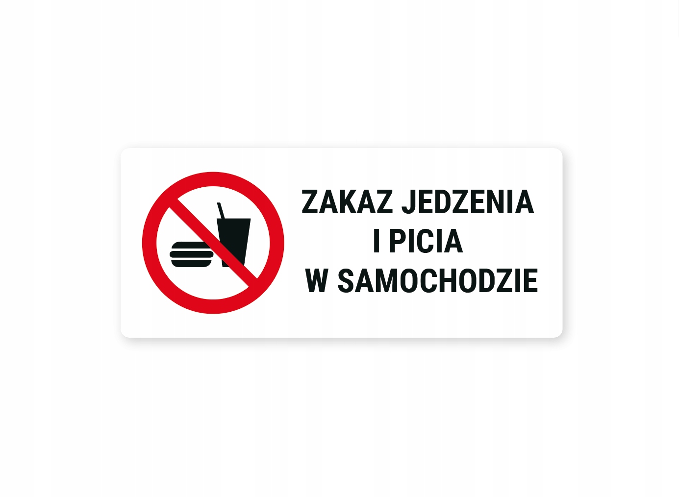 

Naklejka Zakaz Jedzenia do taksówek taxi Uber Bolt