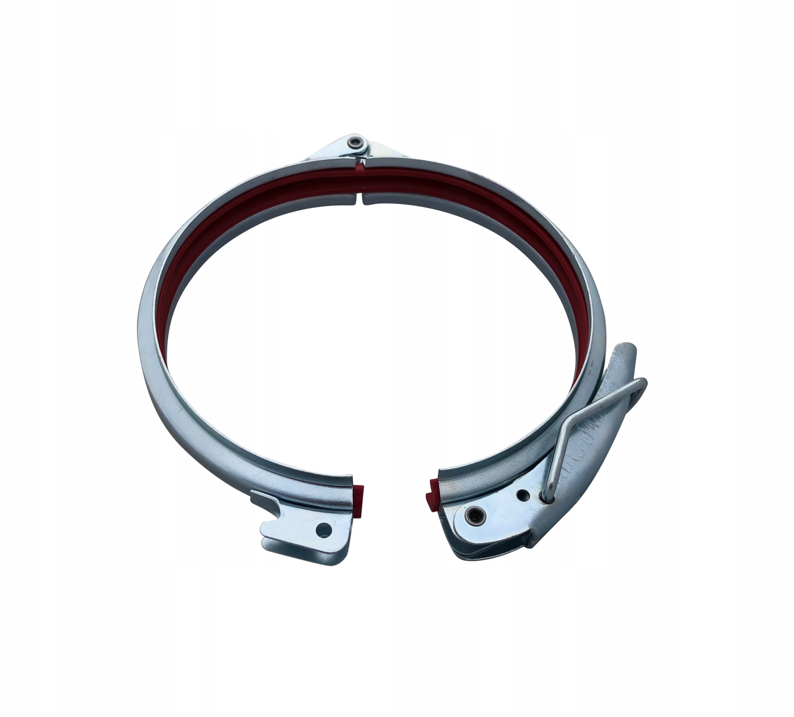 Obejma z zawiasem i klamrą do systemów wentylacyjnych W1 fi 160mm z gumą