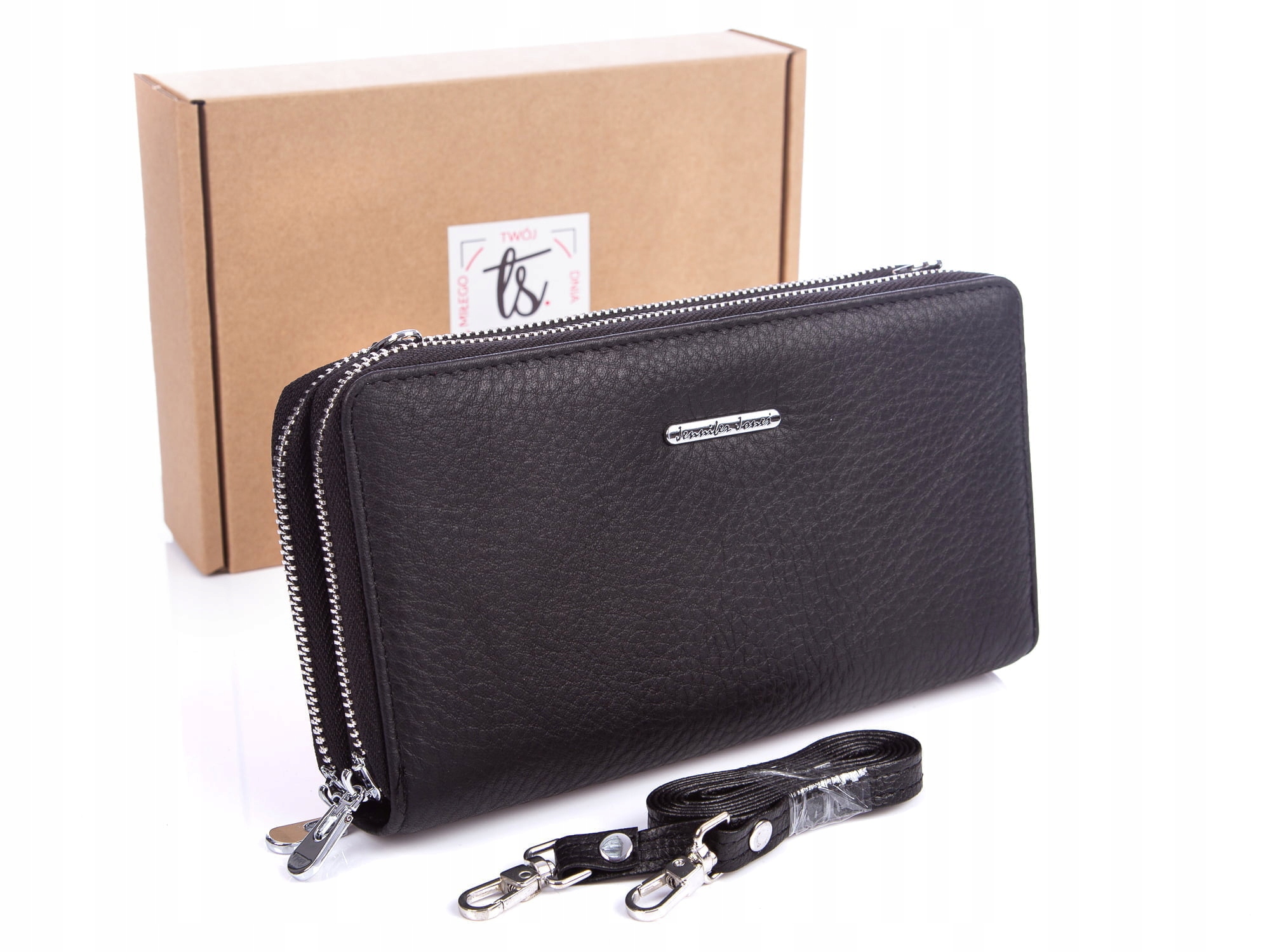 Velká dámská kožená peněženka s odnímatelným ramenním popruhem a mini kabelkou