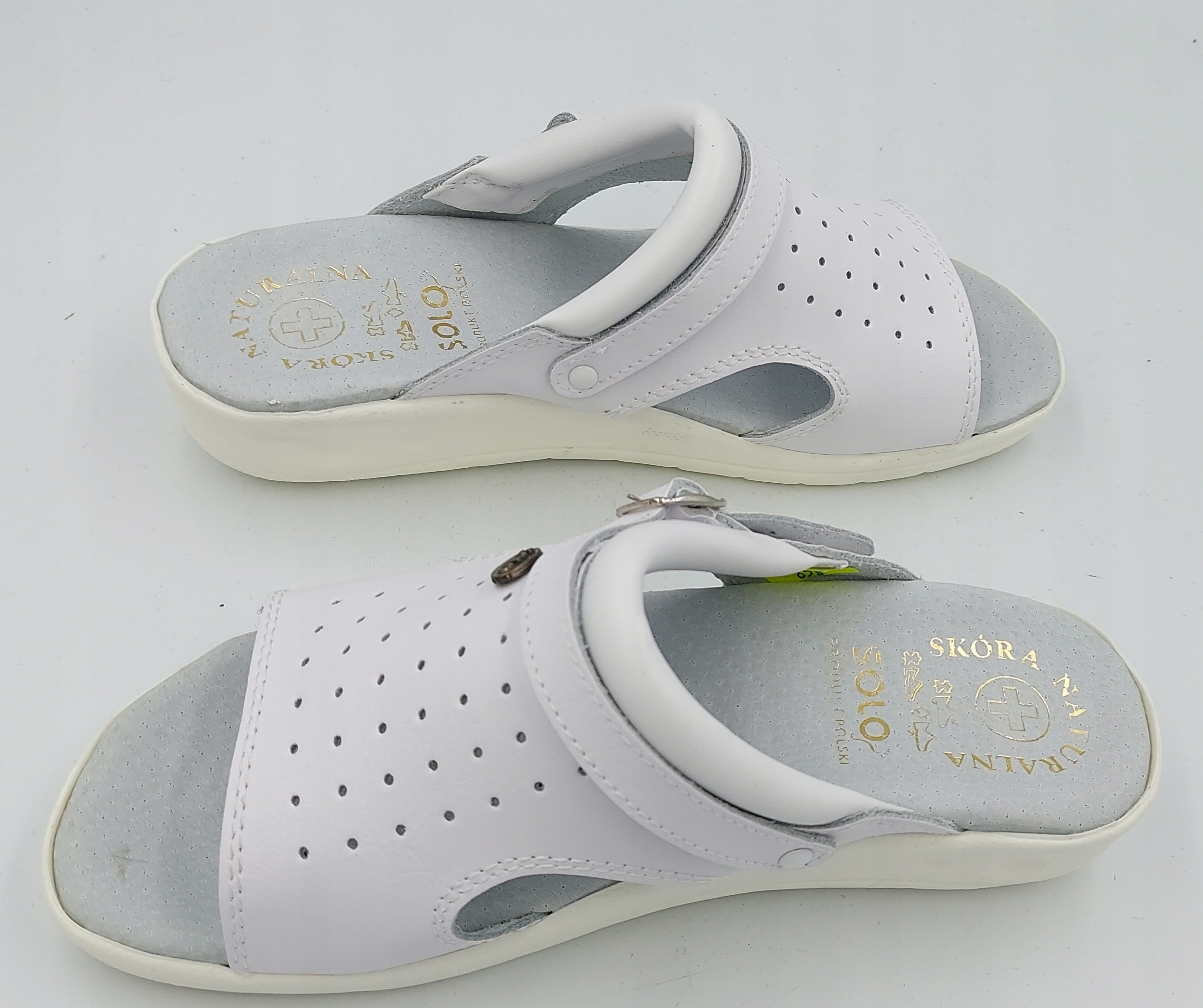 Klapki zdrowotne mezakryte SOLO 0101 białe 39 Model 0101