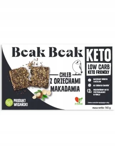 3x Keto chléb s makadamovými ořechy Beak Beak, 165 g