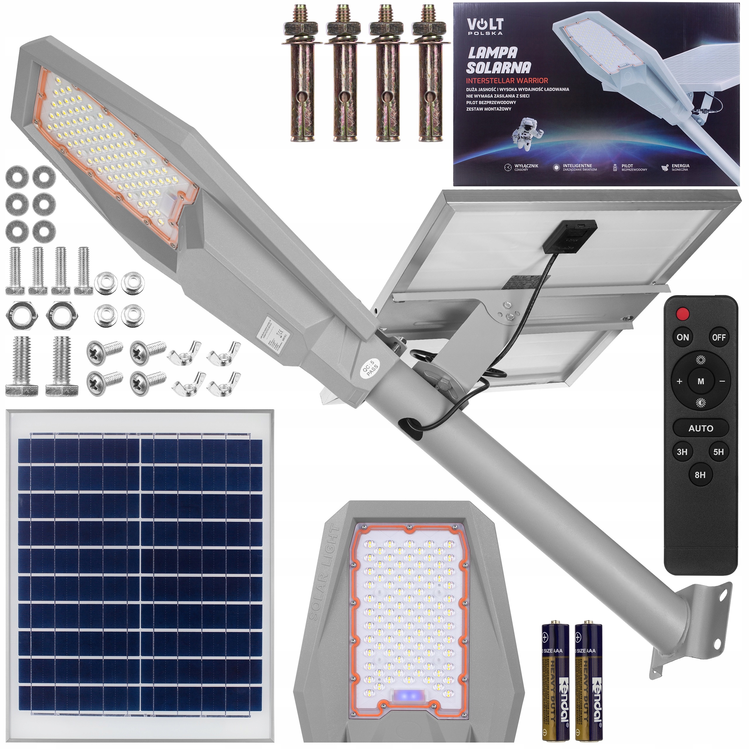 

Lampa Solarna Uliczna Led 120W Panel 25W Czujnik