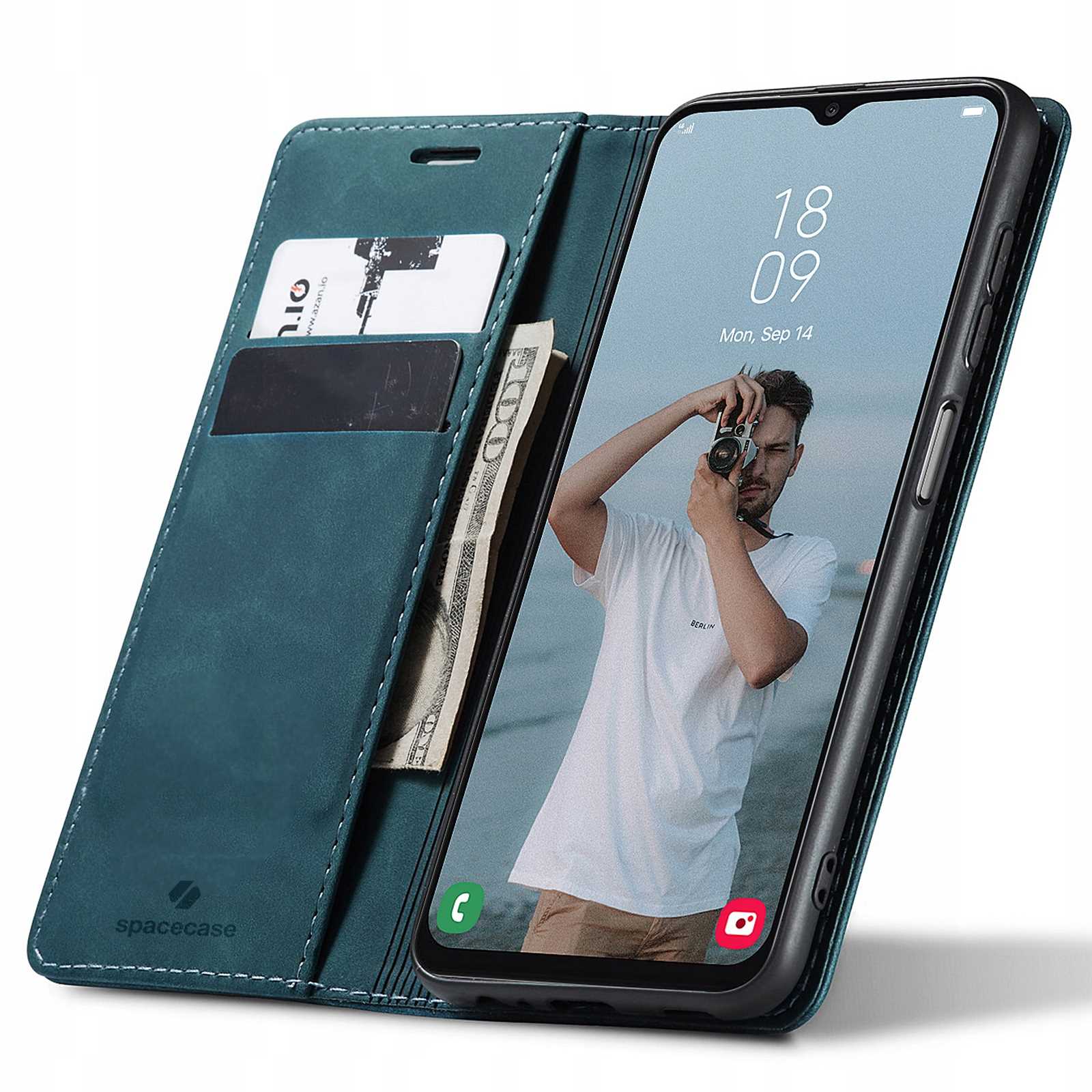 Spacecase Wallet Galaxy A13 4G modrá