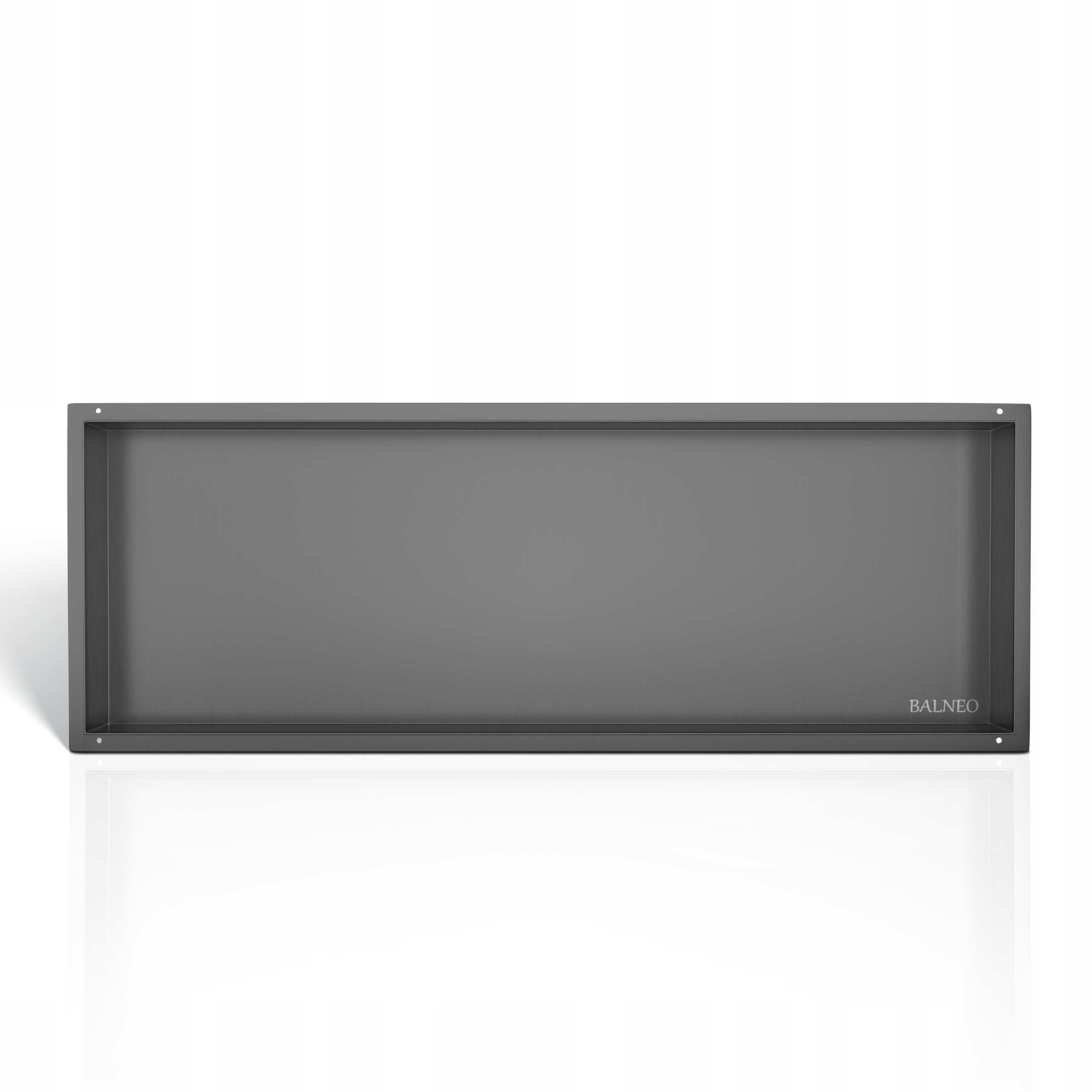 Balneo Bezrámová Vstavaná Polica 90x30x10 cm Gun Metal Wall-box No Rim