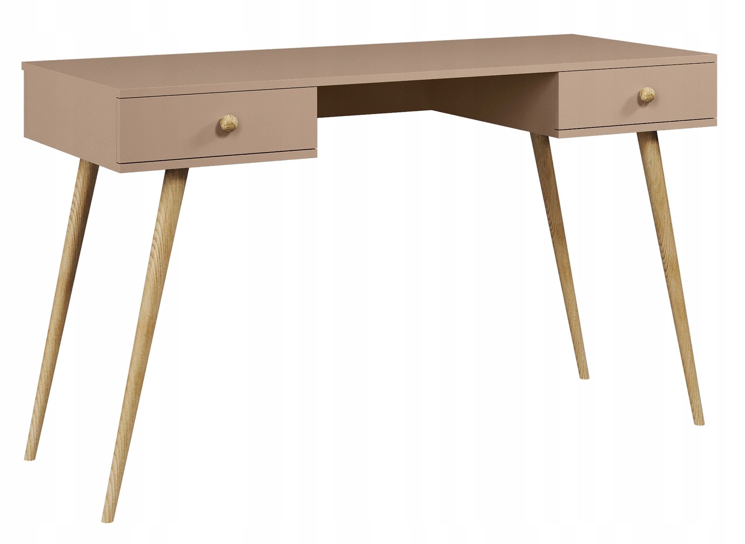 Biurko na drewnianych nogach z szufladami w stylu BOHO RÓŻNE KOLORY Kod producenta Biurko drewniane nogi z szufladami MACCHIATO