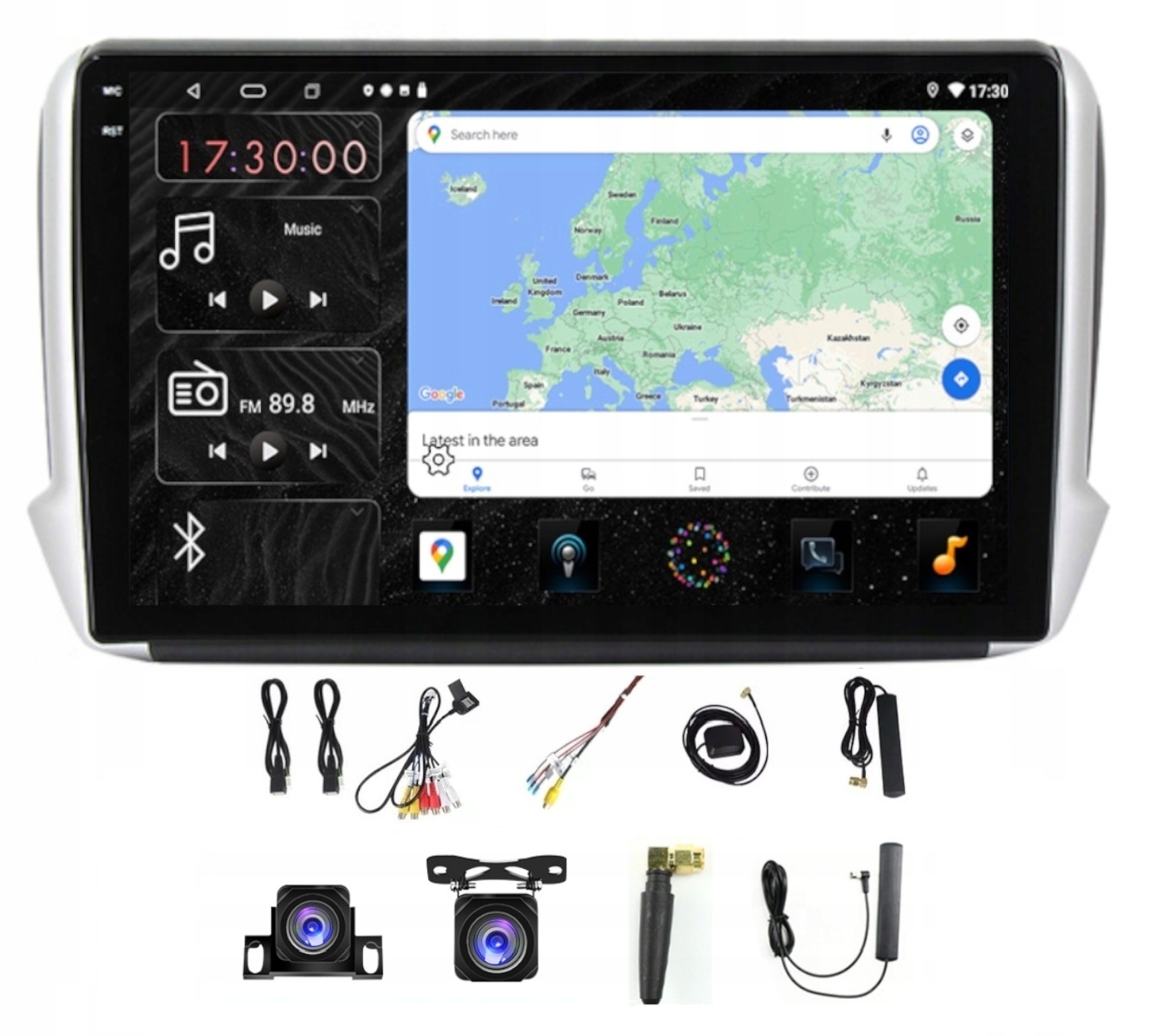 Rádio Navigácia Carplay Gps Android Peugeot 208 2008 Wifi 6GB 128GB Sim