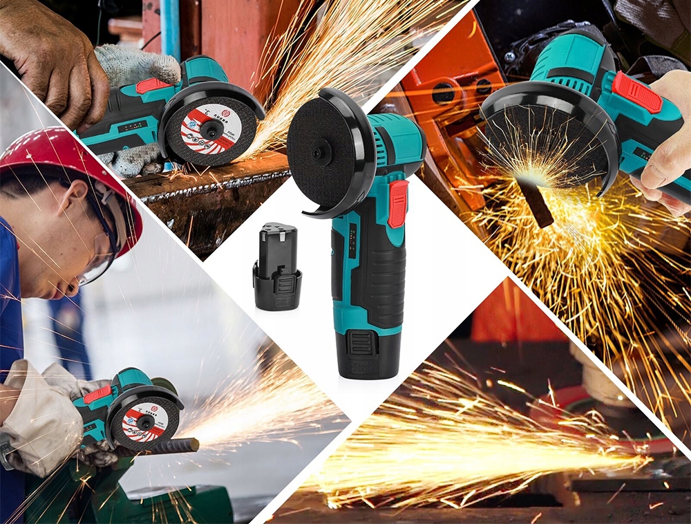 SZLIFIERKA KĄTOWA BEZPRZEWODOWA MINI + TARCZE 12V Wysokość produktu 21 cm