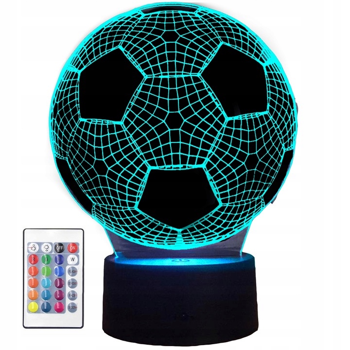 LAMPKA NOCNA PIŁKA NOŻNA LED Z PILOTEM 3D MOCNA