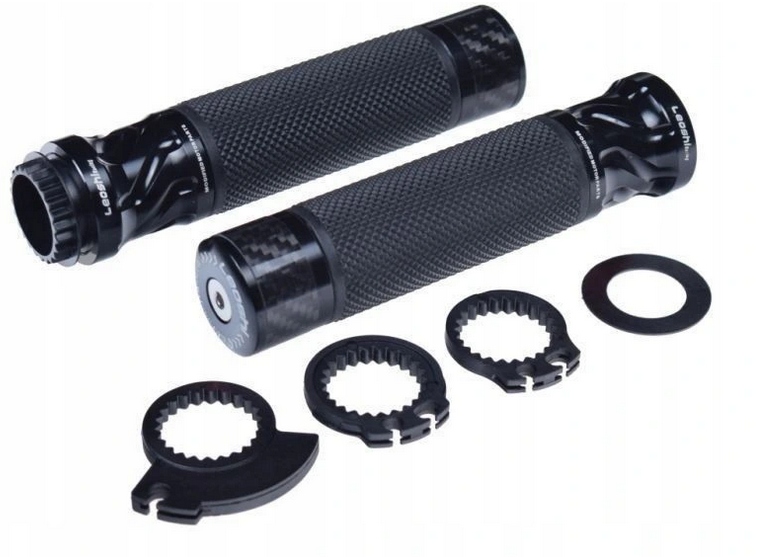 MANETKI LEOSHI CZARNE KOMPLET LEWA PRAWA 22MM