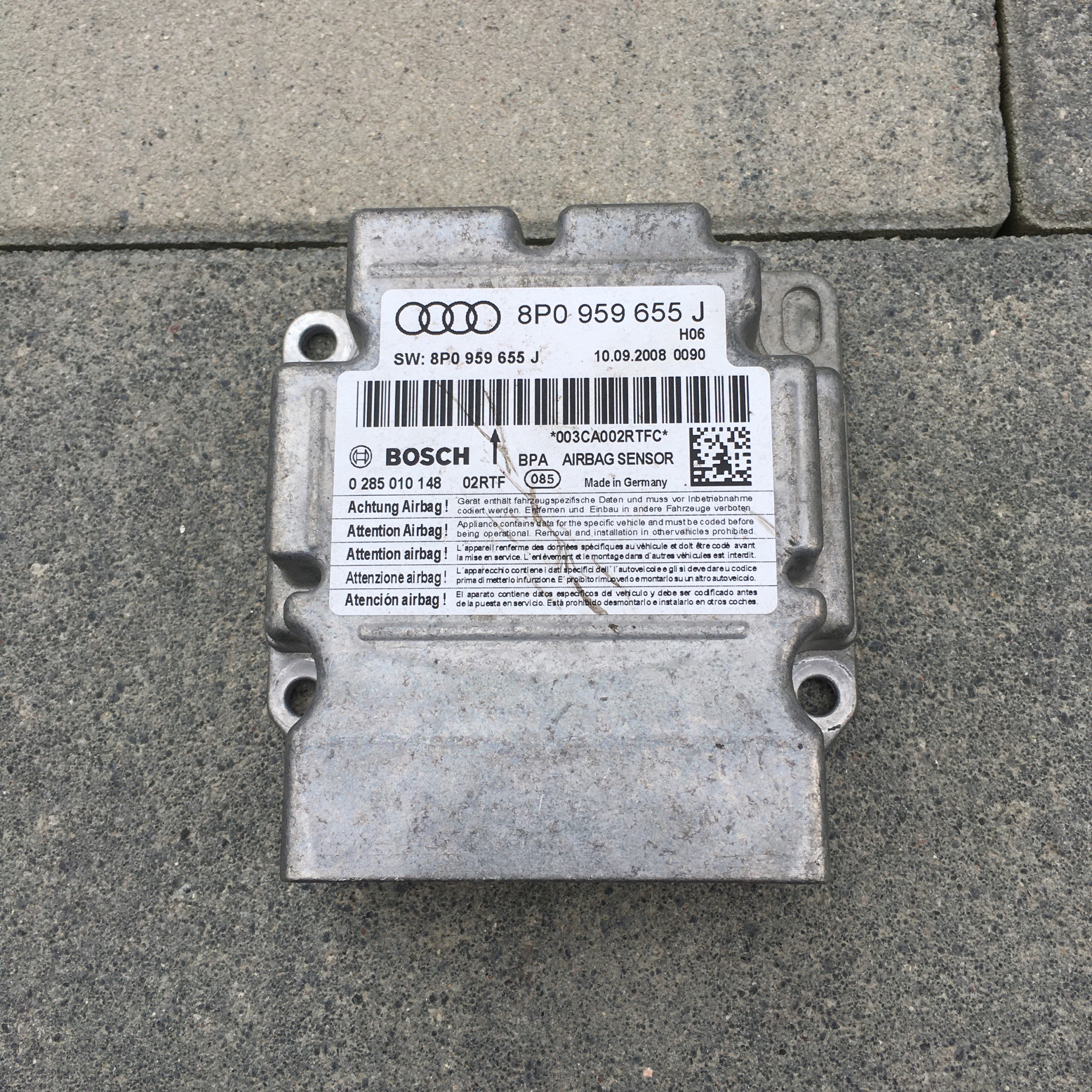 AUDI A3 LIFT 08-13R SENSOR PODUSZEK 8P0959655J Typ samochodu Samochody osobowe