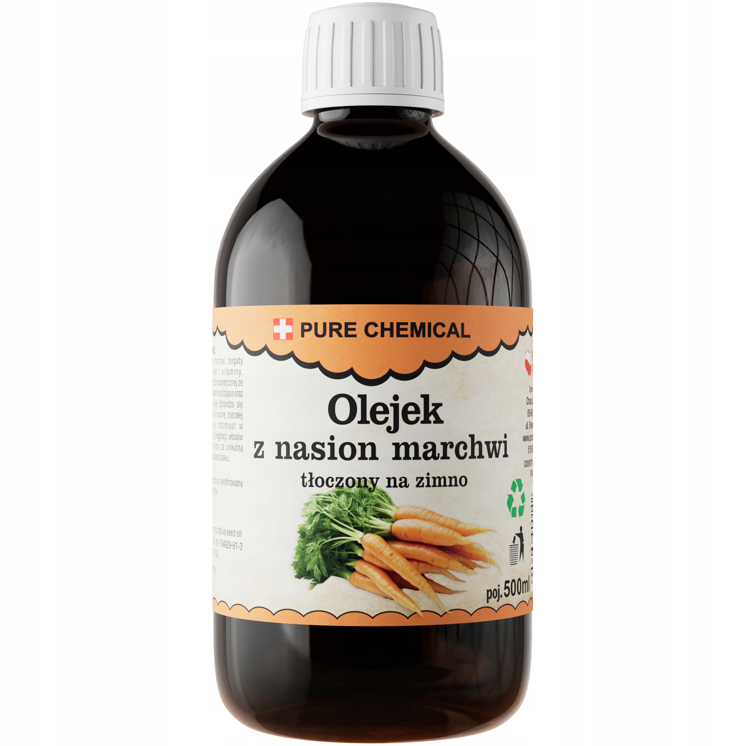Olej Z MRKvových semínek Nerafinovaný Lisovaný Za Studena Naturaln 500 ml 0,5 l