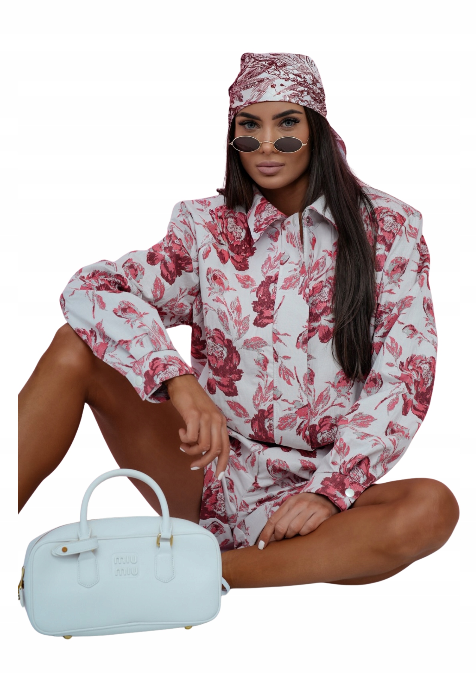 květovaný bomber Me Gusta bordó/růžová