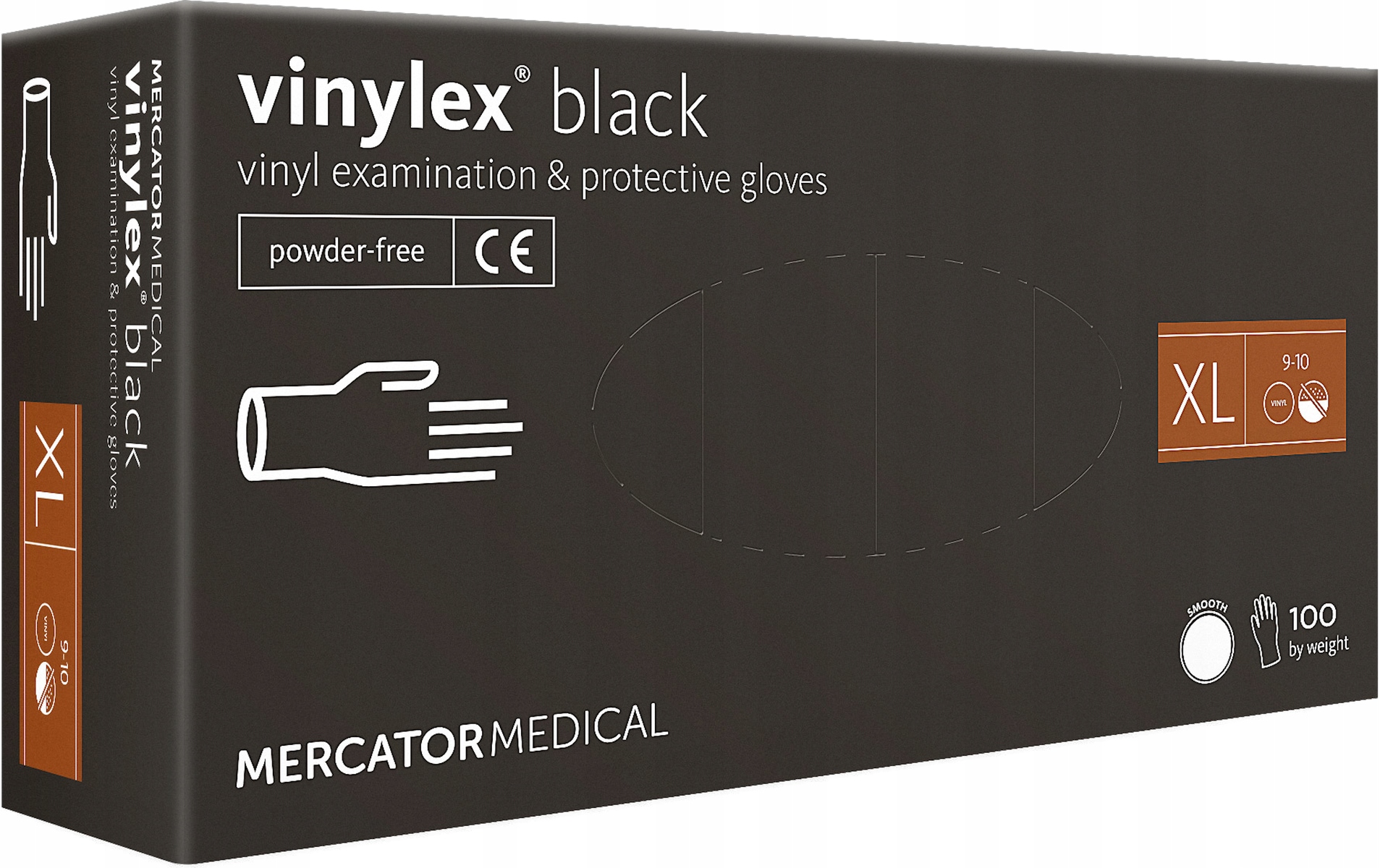

Rękawice Winylowe Bezpudrowe Vinylex Black 100x XL