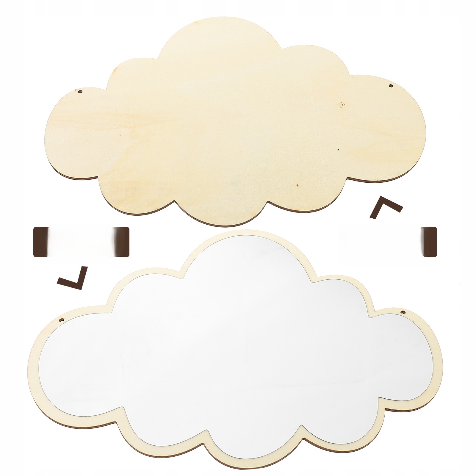 WISZĄCE LUSTERKO ŚCIENNE CHMURKA LUSTRO DEKOROWA RAMKA DREWNIANA Kod producenta JY71729