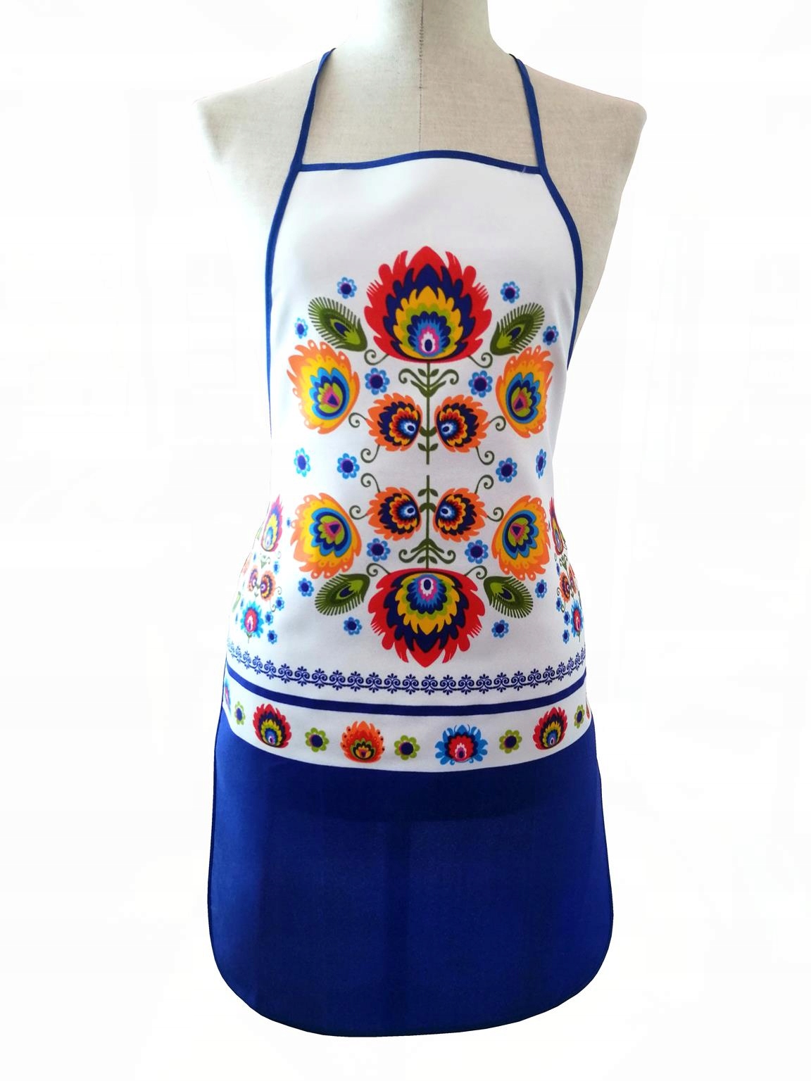 Fartuch kuchenny łowicki niebieski