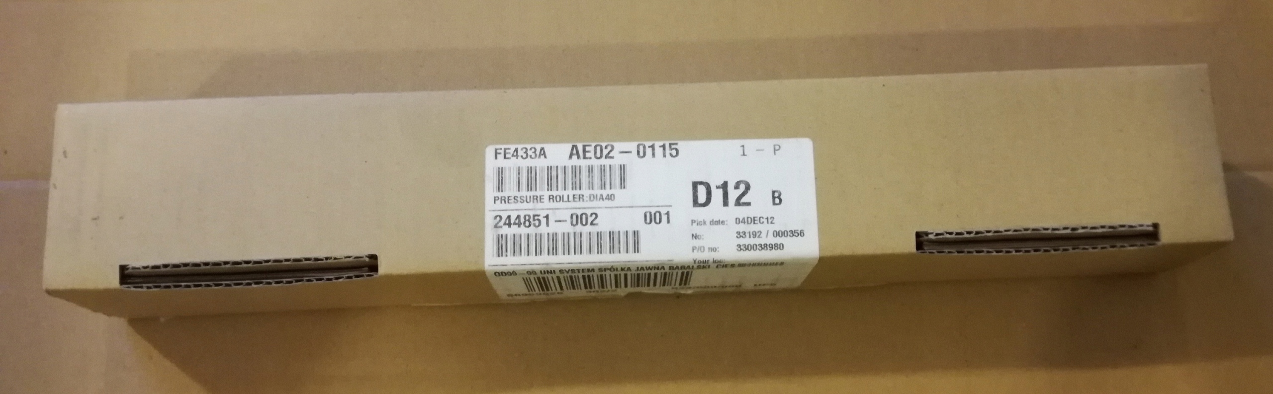 AE020115 wałek dociskowy; lower fuser pressure roller Ricoh