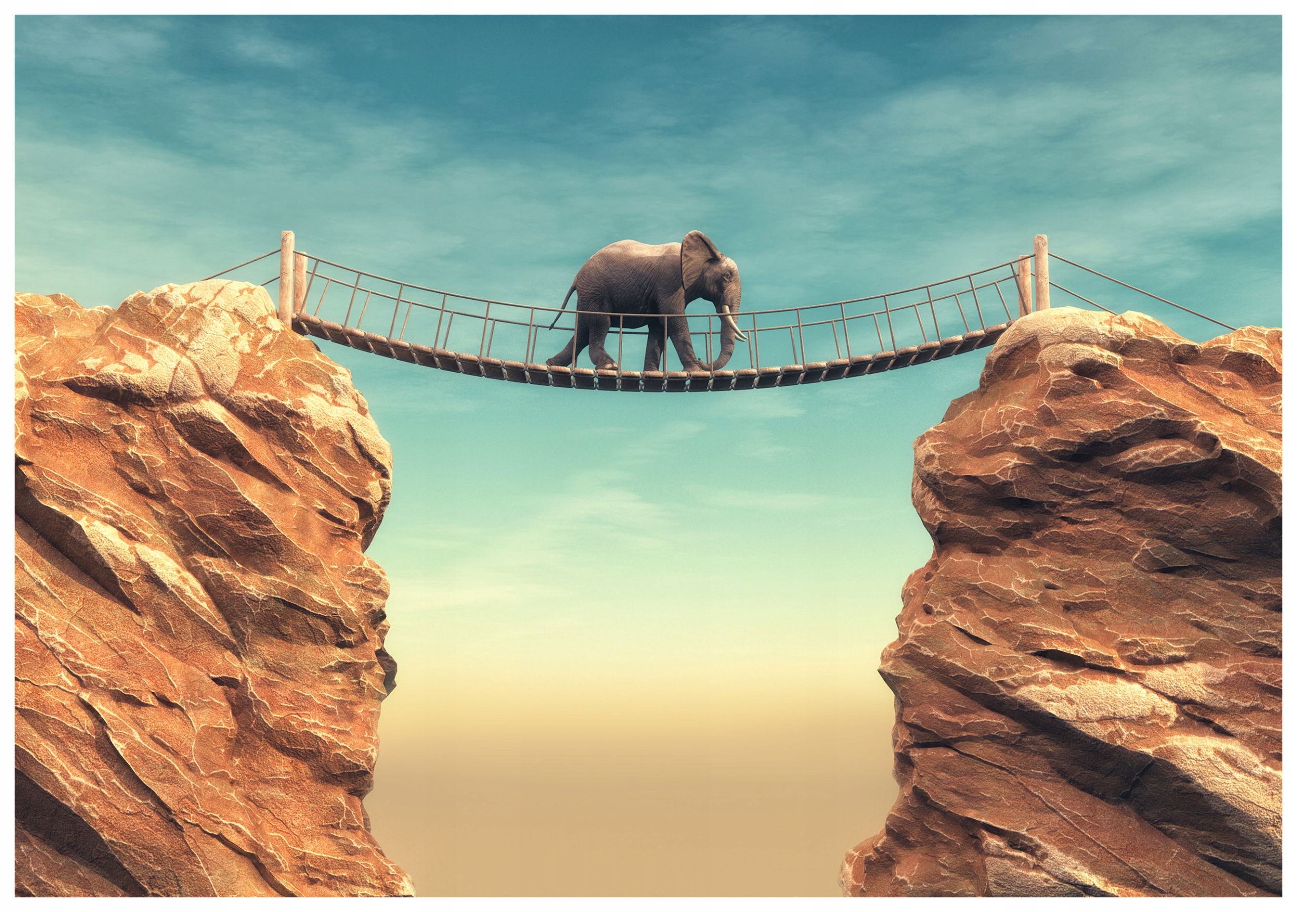 Fototapeta Slon Most Hory Vinyl 254x184 príroda pokoj exotika relax lepidlo