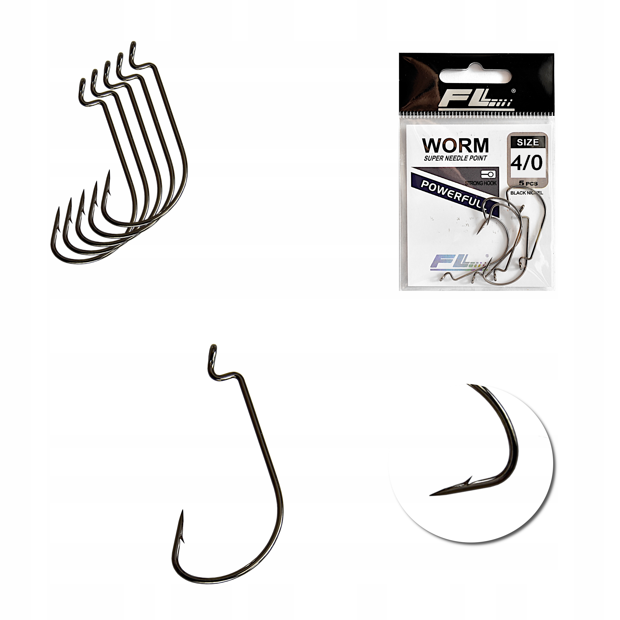 

Haczyk Haczyki Fl Worm nr 4/0 B. Nickel 5 szt