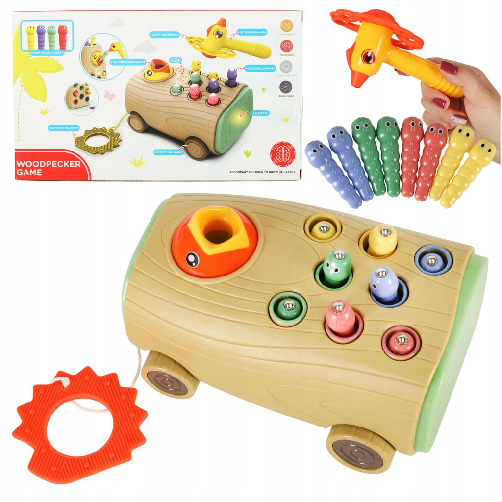 GRA MAGNETYCZNA NAKARM PTASZKA MONTESSORI LED GŁODNY DZIĘCIOŁ ZŁAP ROBACZKA Certyfikaty, opinie, atesty CE