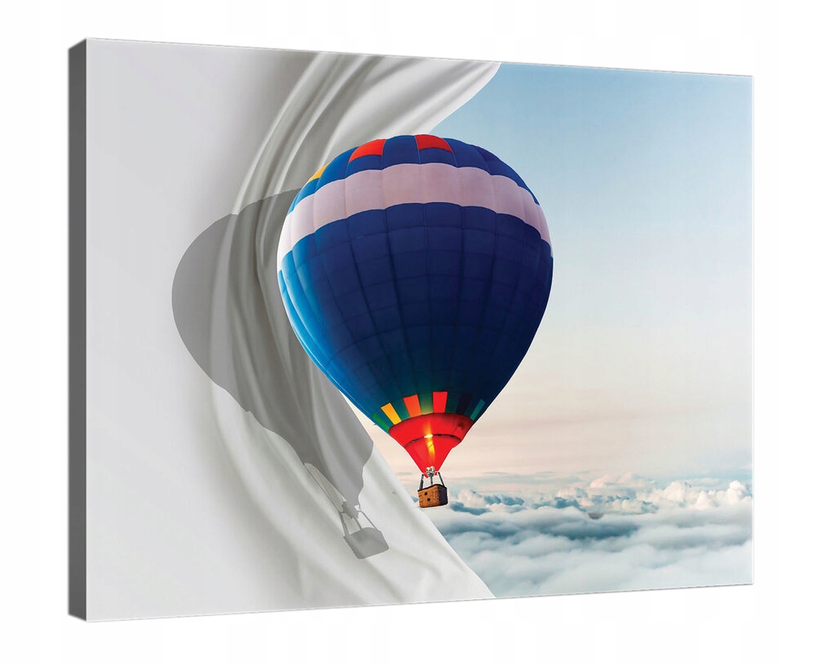 Obraz Na Plátně Canvas 100x75 Balón Nebe Mraky Pohled Let Závěs Záclona