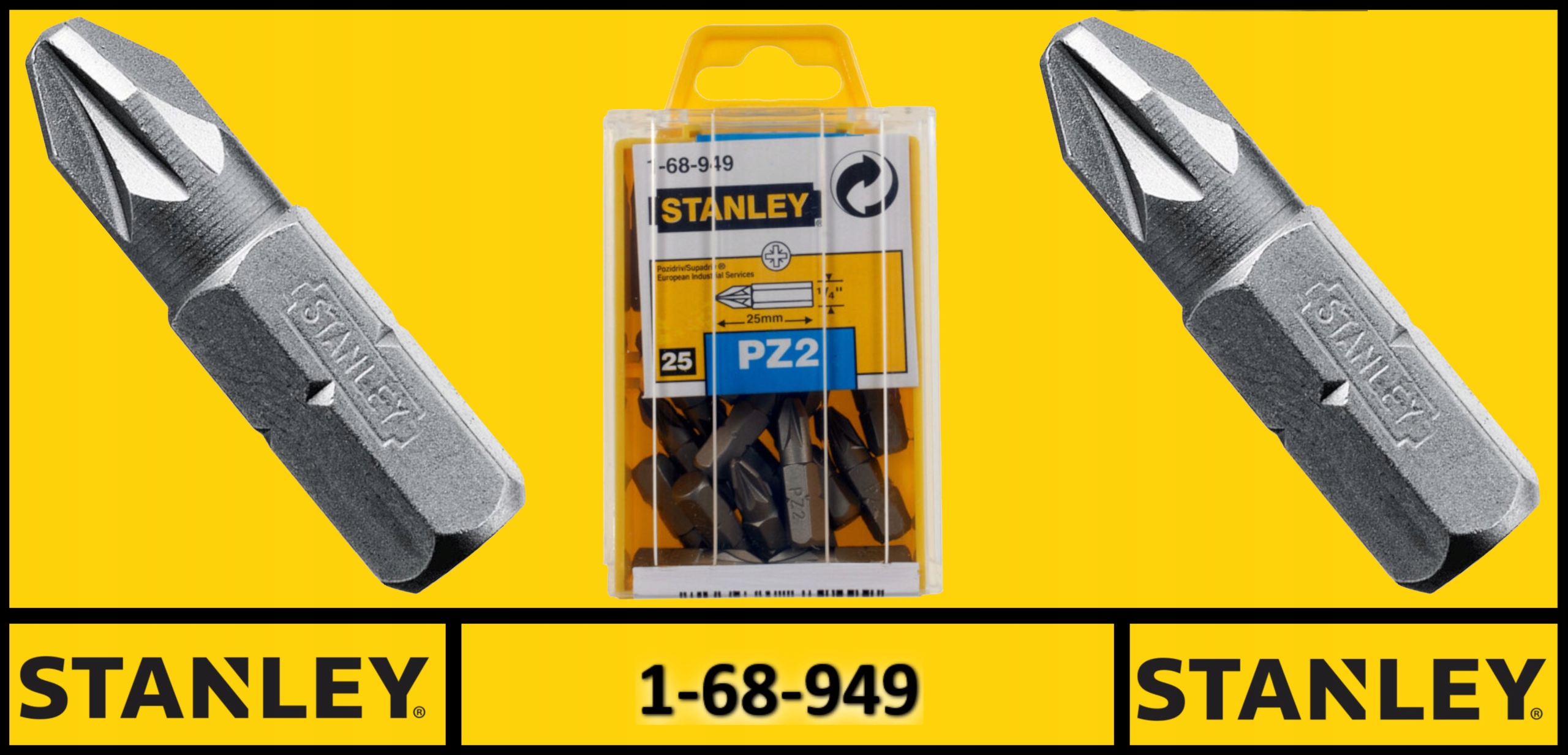Końcówka BIT STANLEY 1-68 25PC 25MM-PZ2 25 sztuk Marka Stanley
