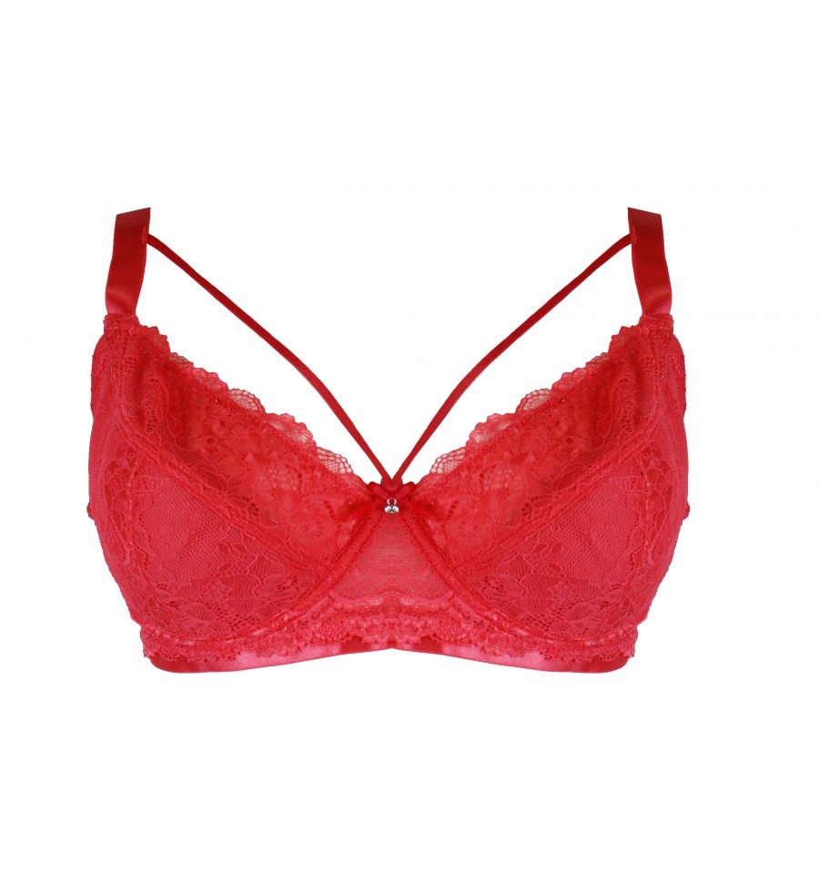 Biustonosz 90D stanik półusztywniany malina paski