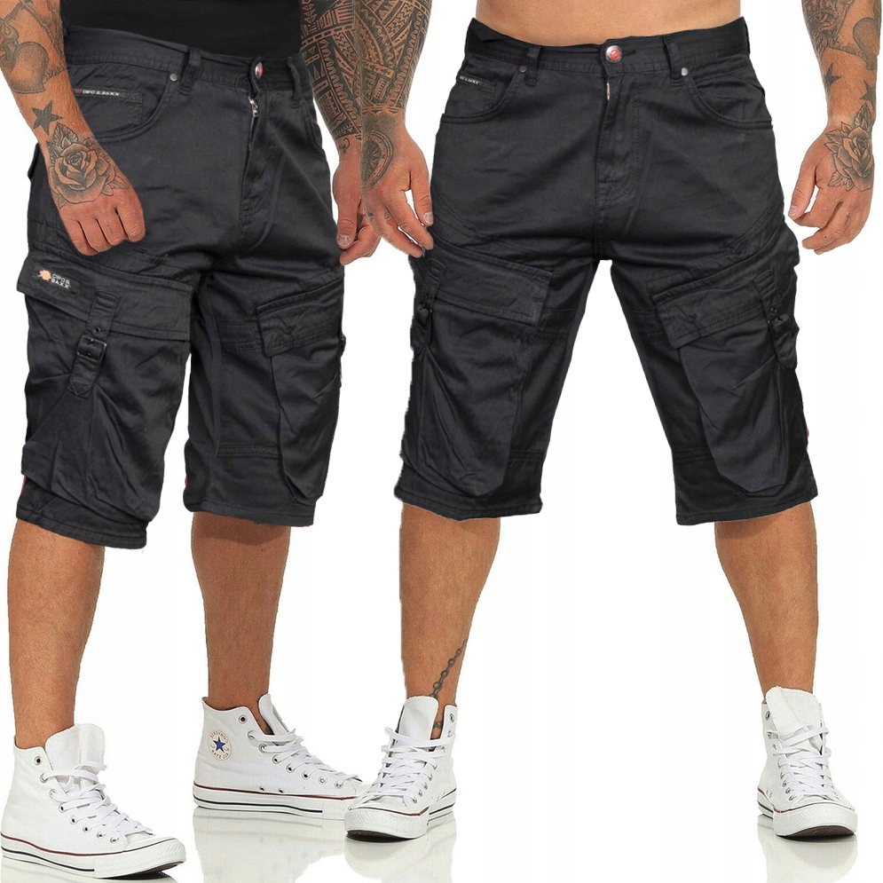 Spodenki Bojówki Bawełniane Cipo Baxx Kieszenie Przeszycia