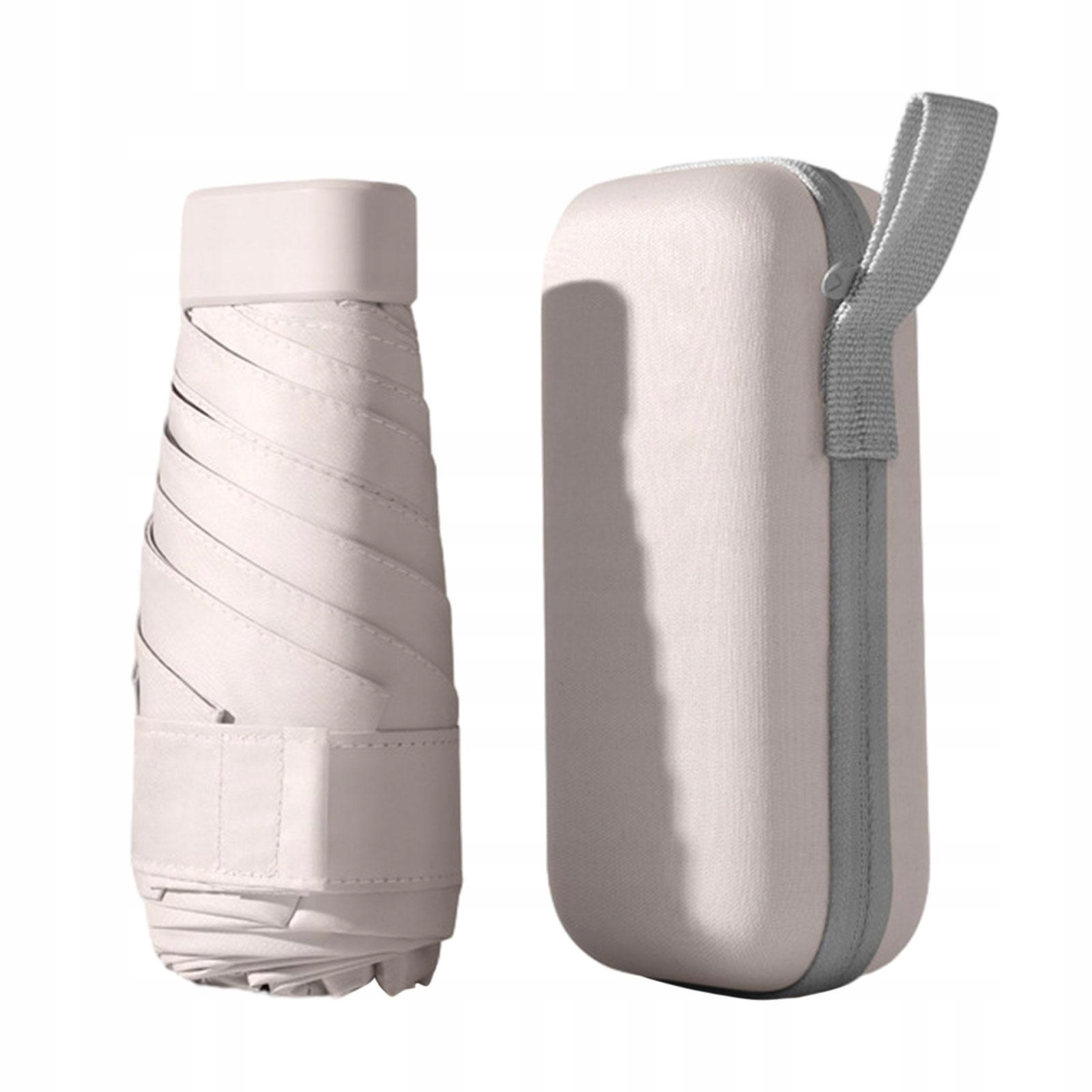 Mini parasol Parasol podróżny Ręczna ochrona przed słońcem Trwałe 6 żeberek w kolorze beżowym Marka bez marki