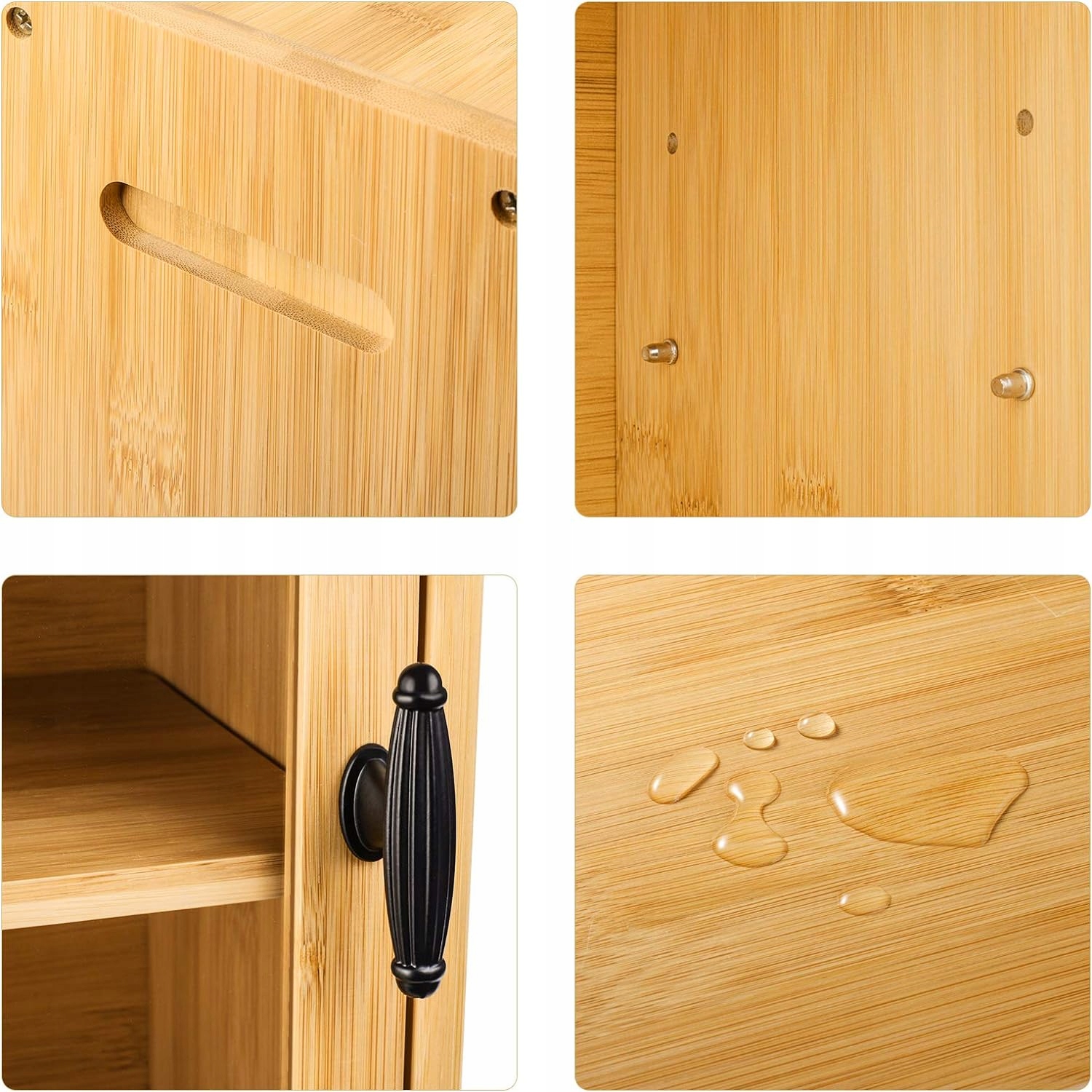 CHLEBAK DREWNIANY POJEMNIK NA CHLEB PIECZYWO DUŻY 37x29x20 CM BAMBUSOWY Rodzaj jednoczęściowy