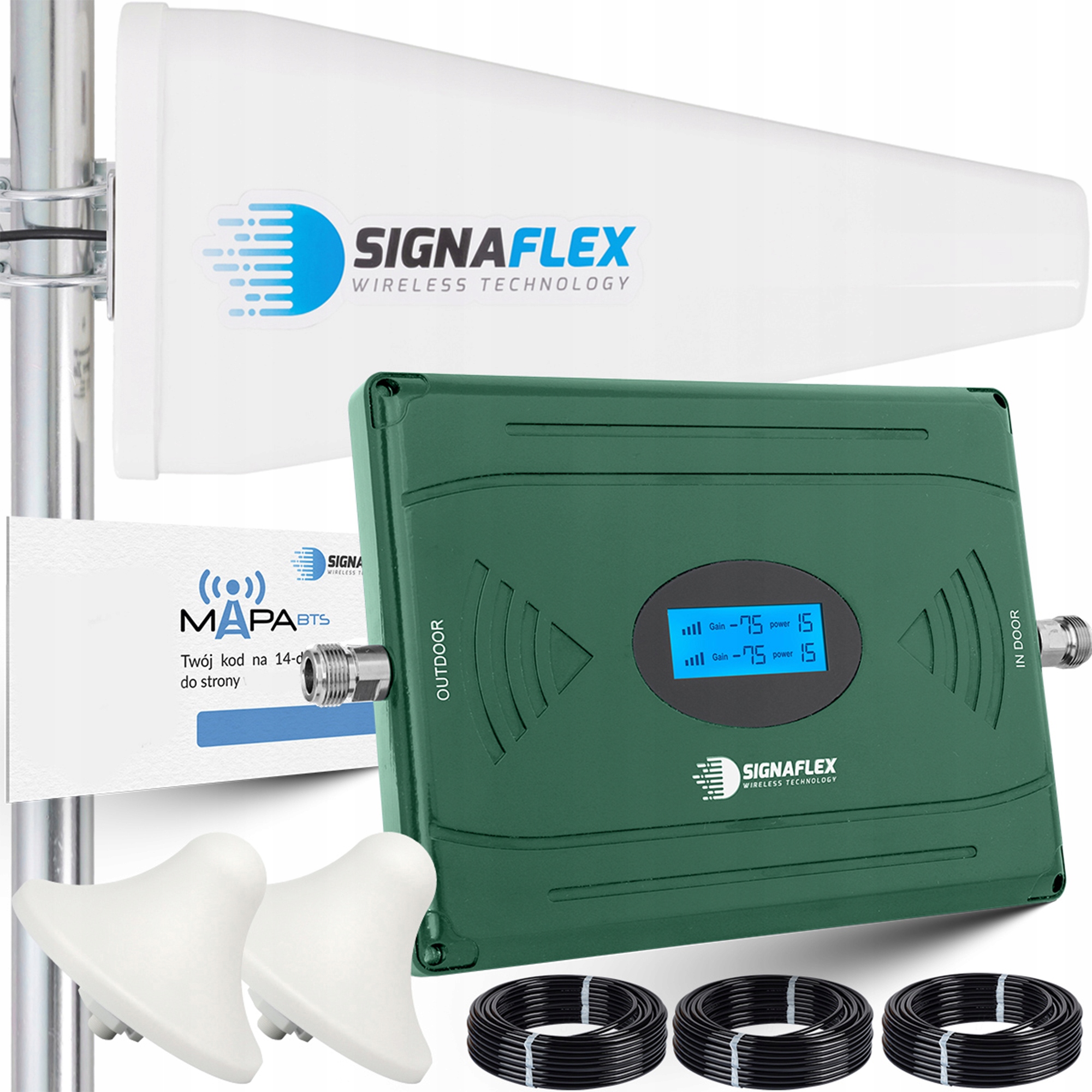 Sada Zosilňovačov Signálu Telefonu Gsm Internetu Hspa 4G Lte Antény 15 m