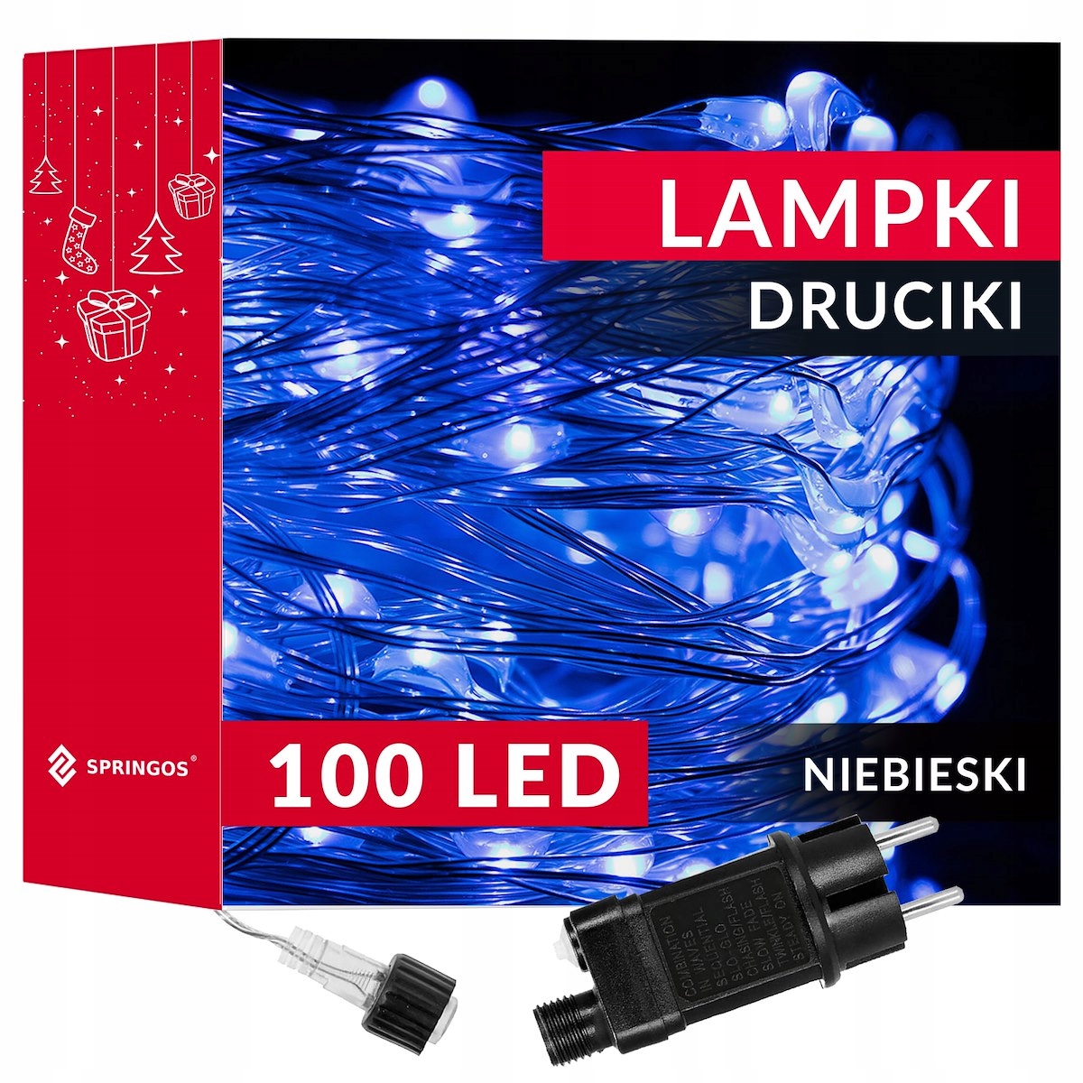 

Lampki Druciki 100LED Mikro Na Prąd Niebieskie