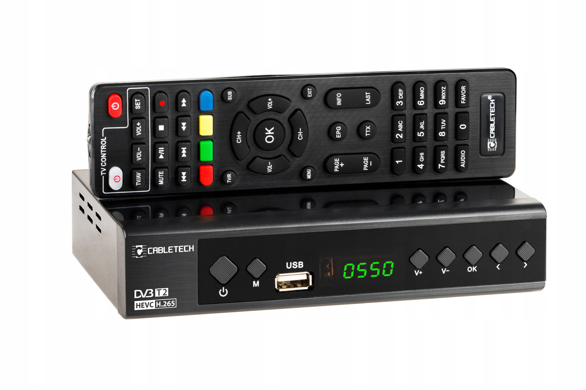 Tuner DVB-T2 DVB-C Hevc H.265 10bit dekoder tv naziemnej Cabletech Stan opakowania oryginalne