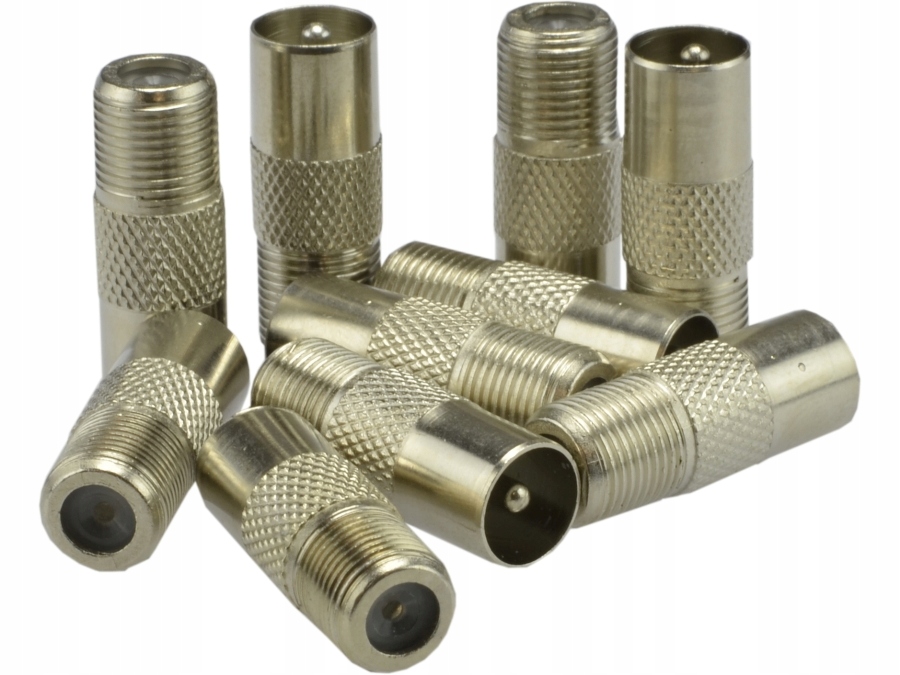 Przejście redukcja gniazdo F na wtyk TV (m) IEC Orientacja złącza proste