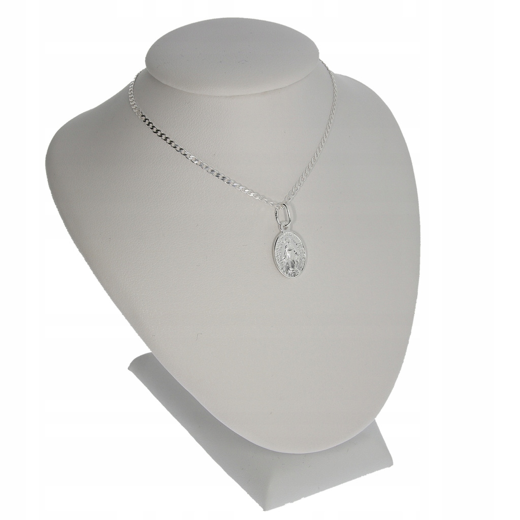 SREBRNY KOMPLET KOMUNIJNY ZESTAW CUDOWNY MEDALIK + ŁAŃCUSZEK 60 CM KOMUNIA Marka Inna marka