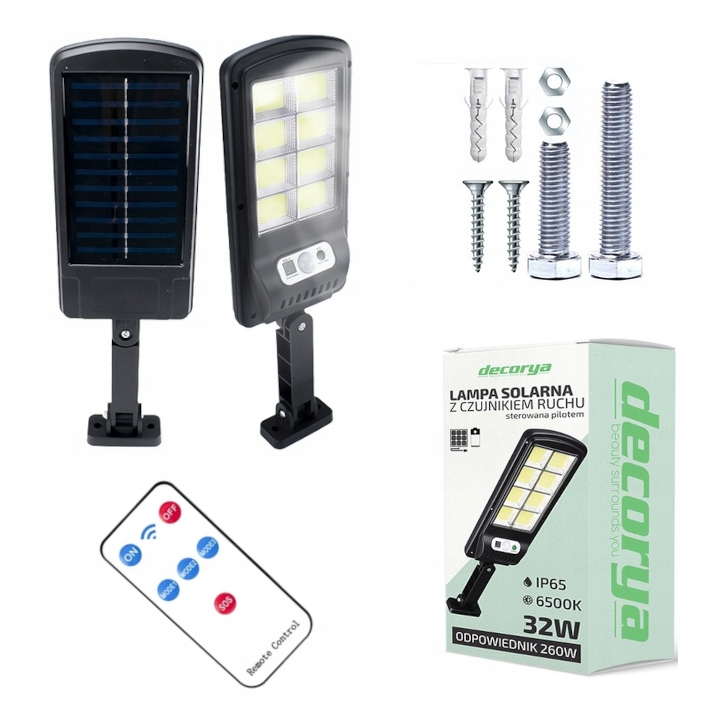 

Lampa Na Kiju Regulacja Cob Solar Czujka Pilot 32W