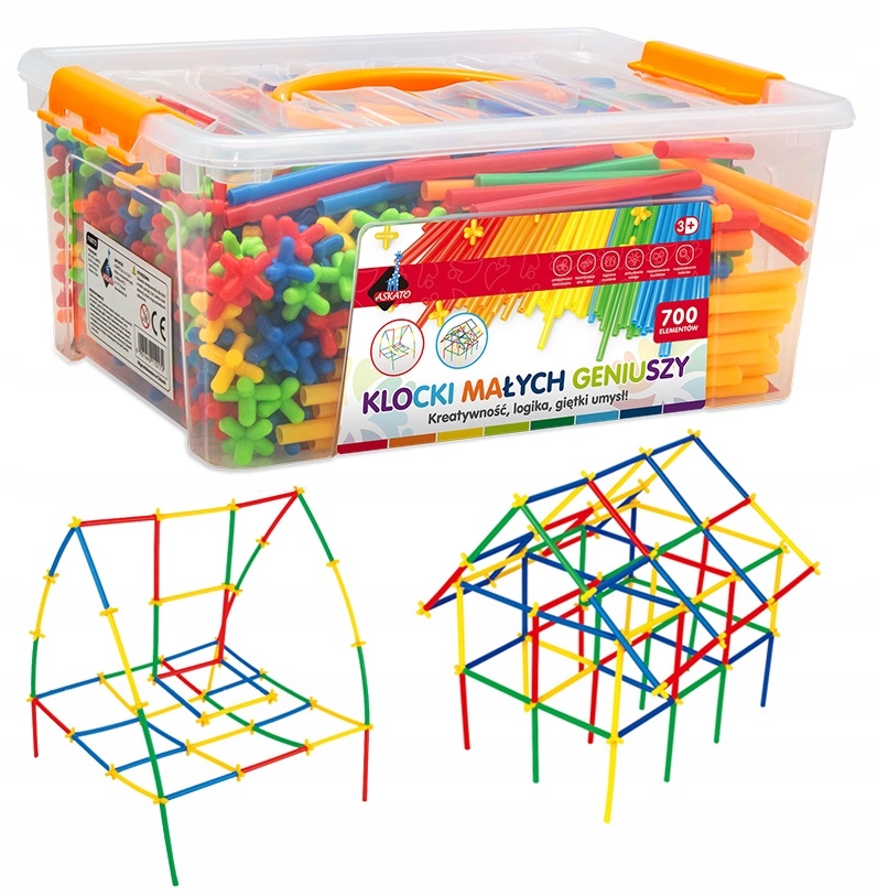 

Słomki Klocki Konstrukcyjne 700 el Patyczki Rurki