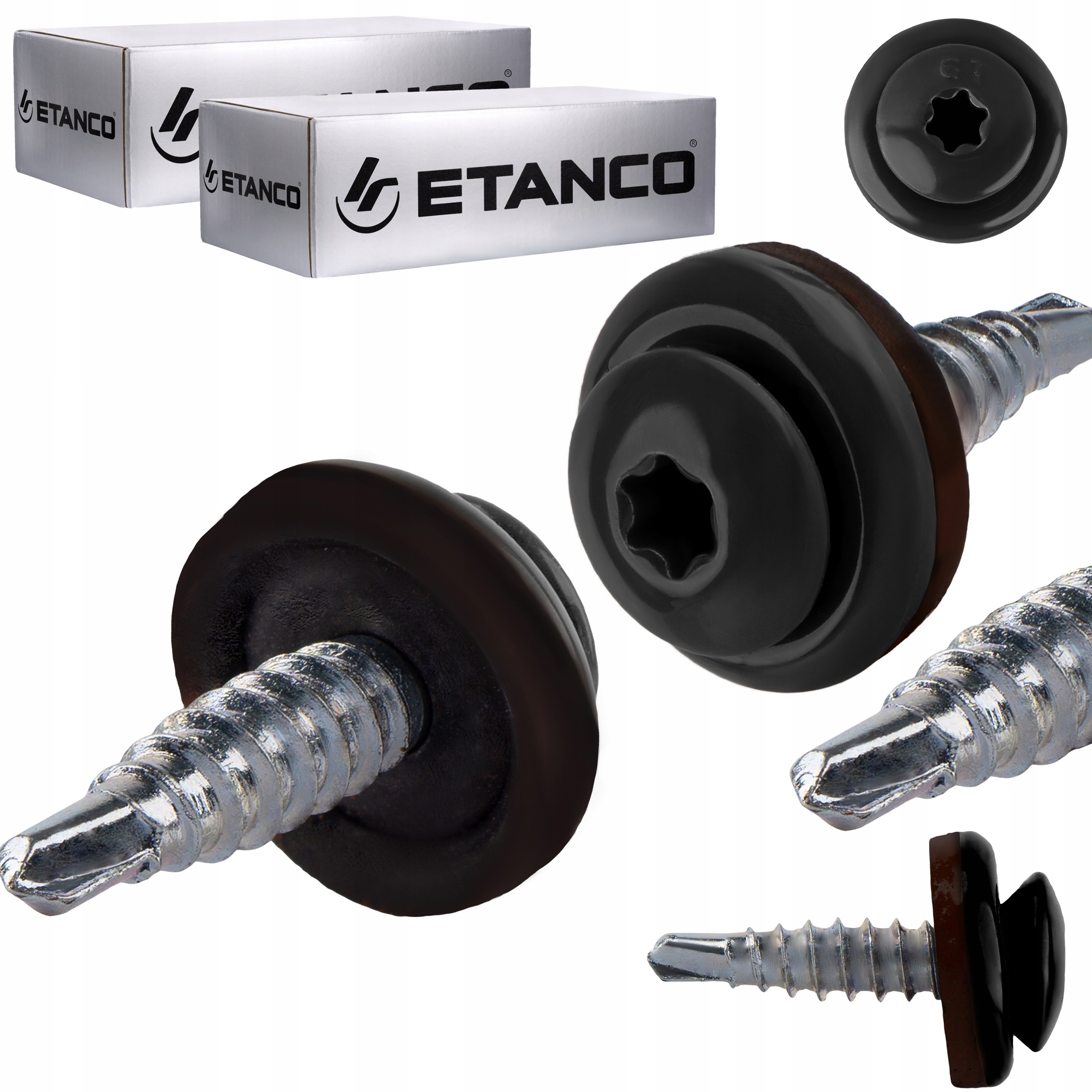 Farmářské vruty Torx 4,8x20 mm Ral 9005 500 ks do plechu Etanco Gtf 02P
