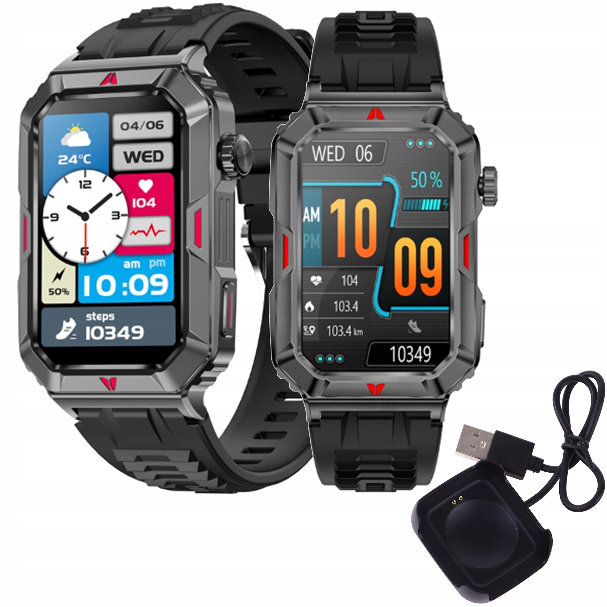 SMARTBAND SMARTWATCH ZEGAREK SPORTOWY OPASKA SPORTOWA AMOLED PL FIT SMS IOS Kompatybilność systemowa Android iOS