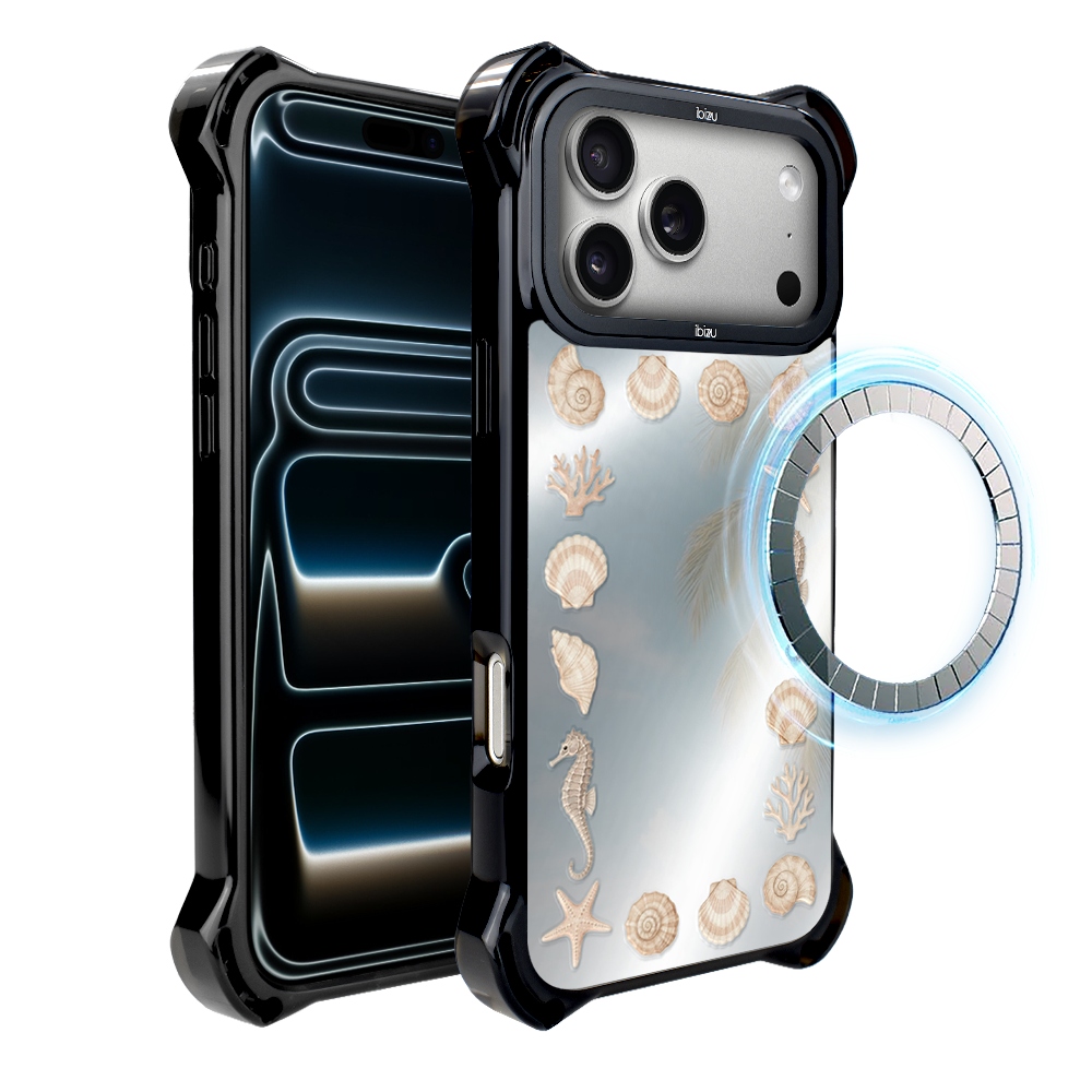 Pouzdro pro iPhone 17 Pro Max Ibizu DropGuard Ultra s MagSafe, mušličkové zrcadlo