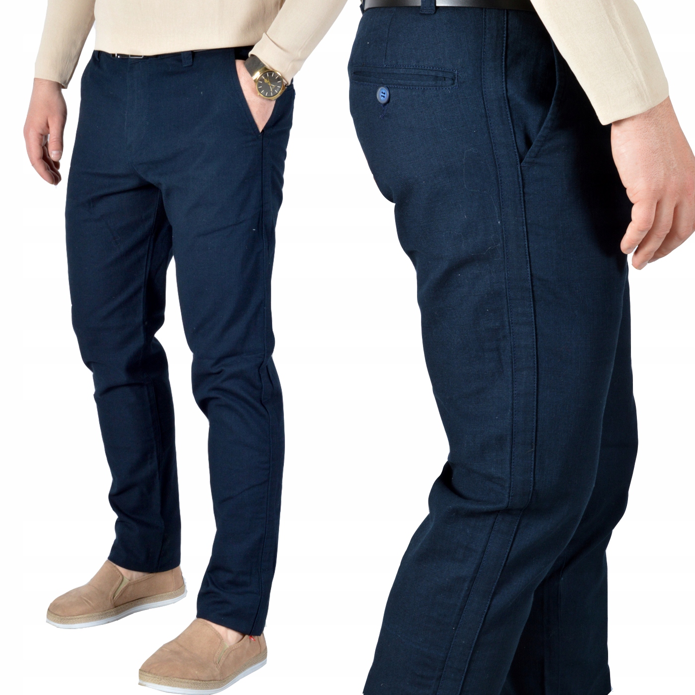 Pánské kalhoty Mondo Casual Len Bavlna Chinosy