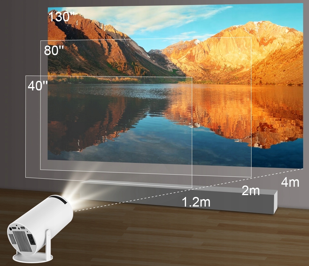 PRZENOŚNY PROJEKTOR OBROTOWY RZUTNIK FULL HD SMART TV BOX ANDROID WIFI Technologia wyświetlania LED