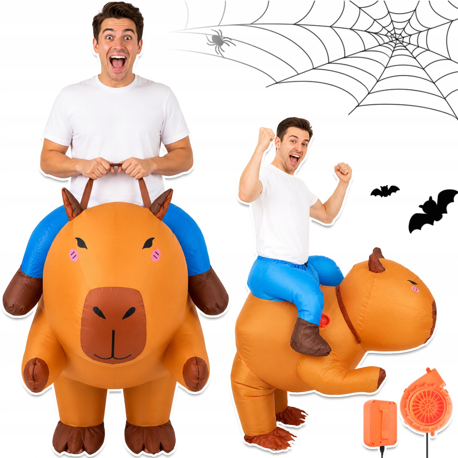Nafukovací Převlek Kostým Kapybara Jezdec Na Halloween 160-190 CM Unisex